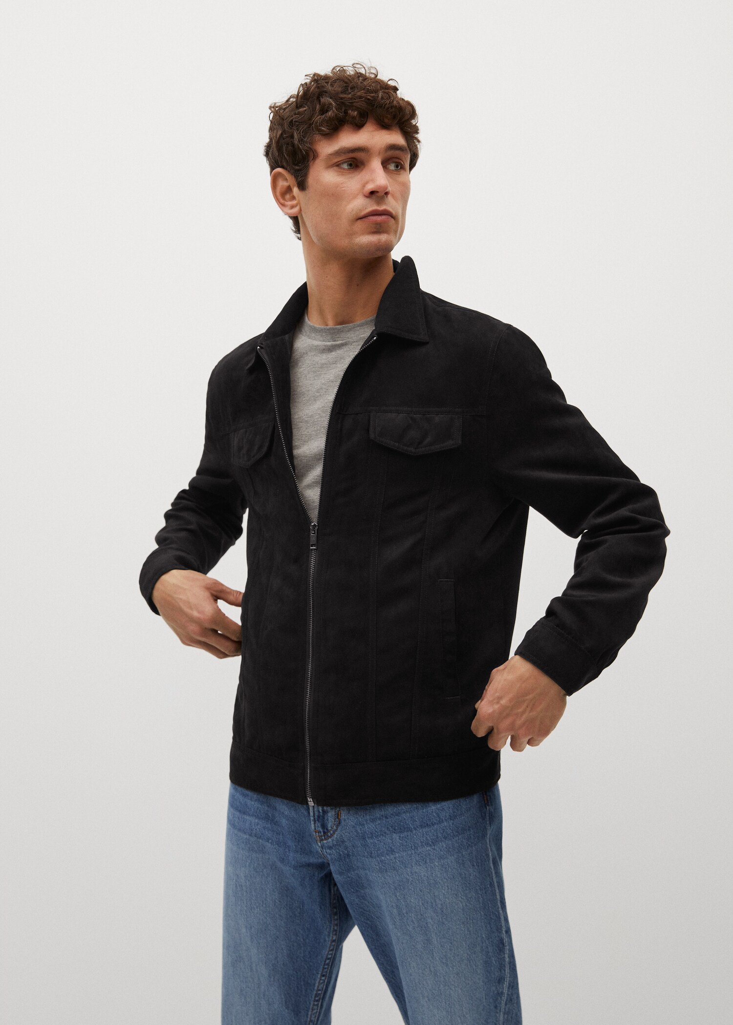 Chaqueta efecto ante - Plano medio