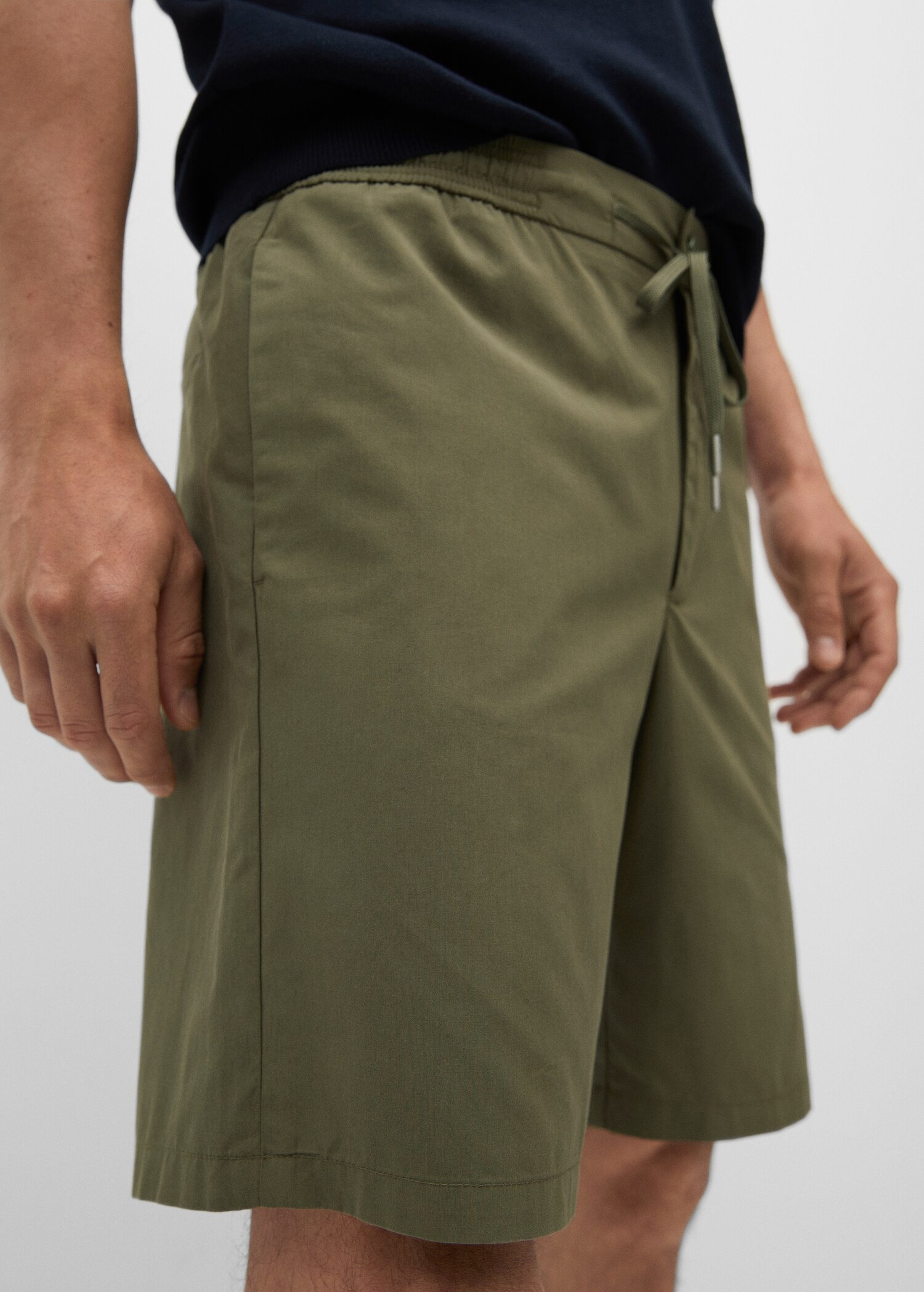 Tencel cotton jogger shorts - Details of the article 1