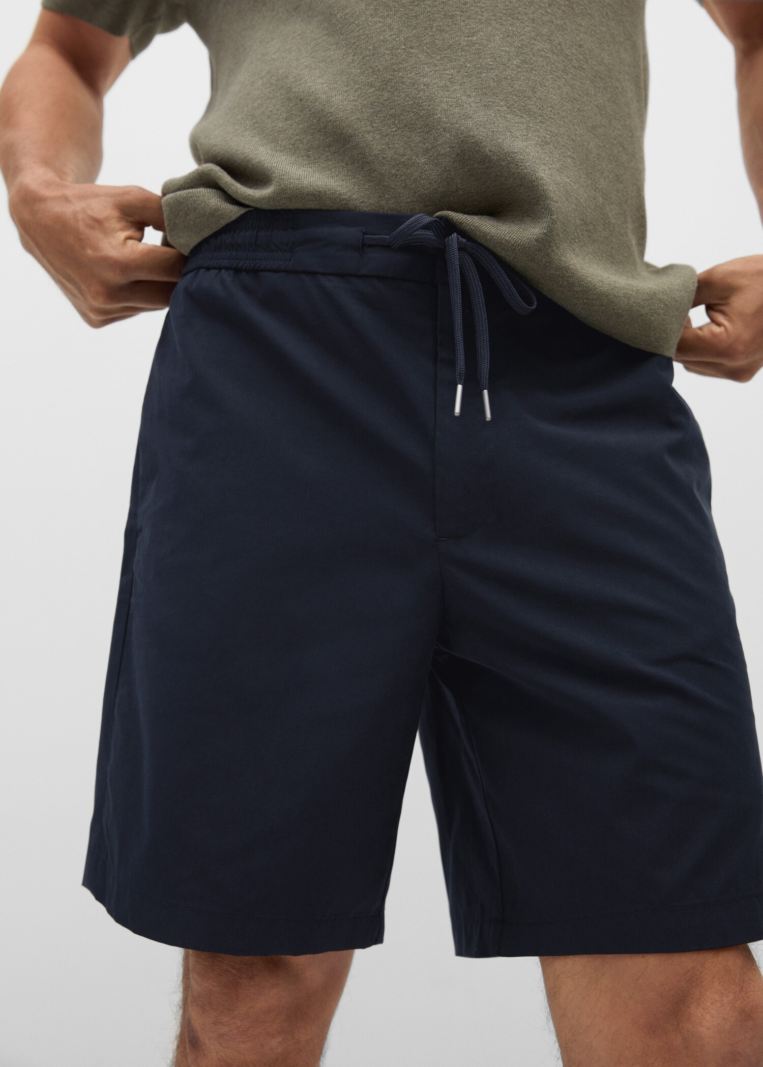 Tencel cotton jogger shorts - Details of the article 1