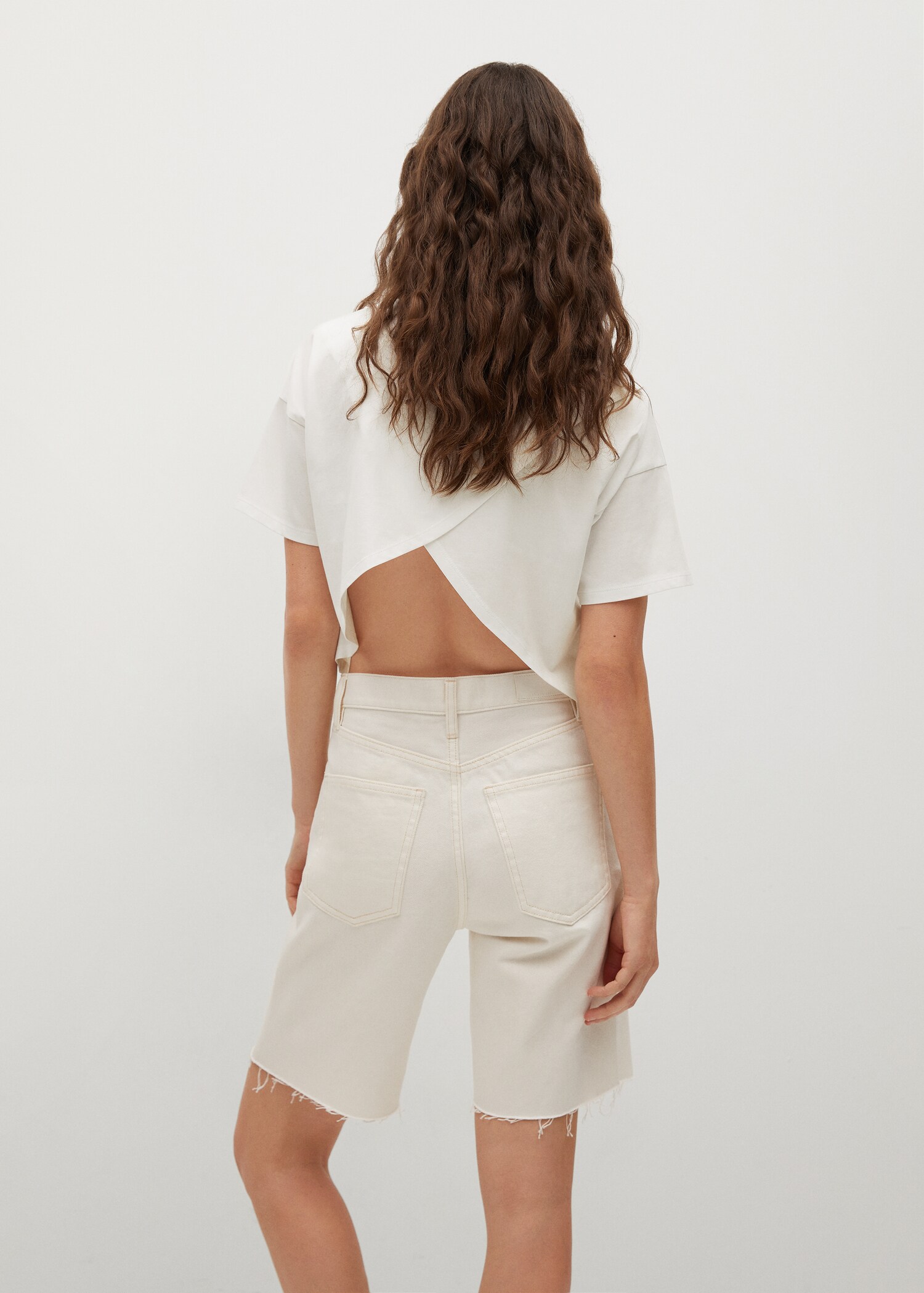 Camiseta crop algodón - Reverso del artículo