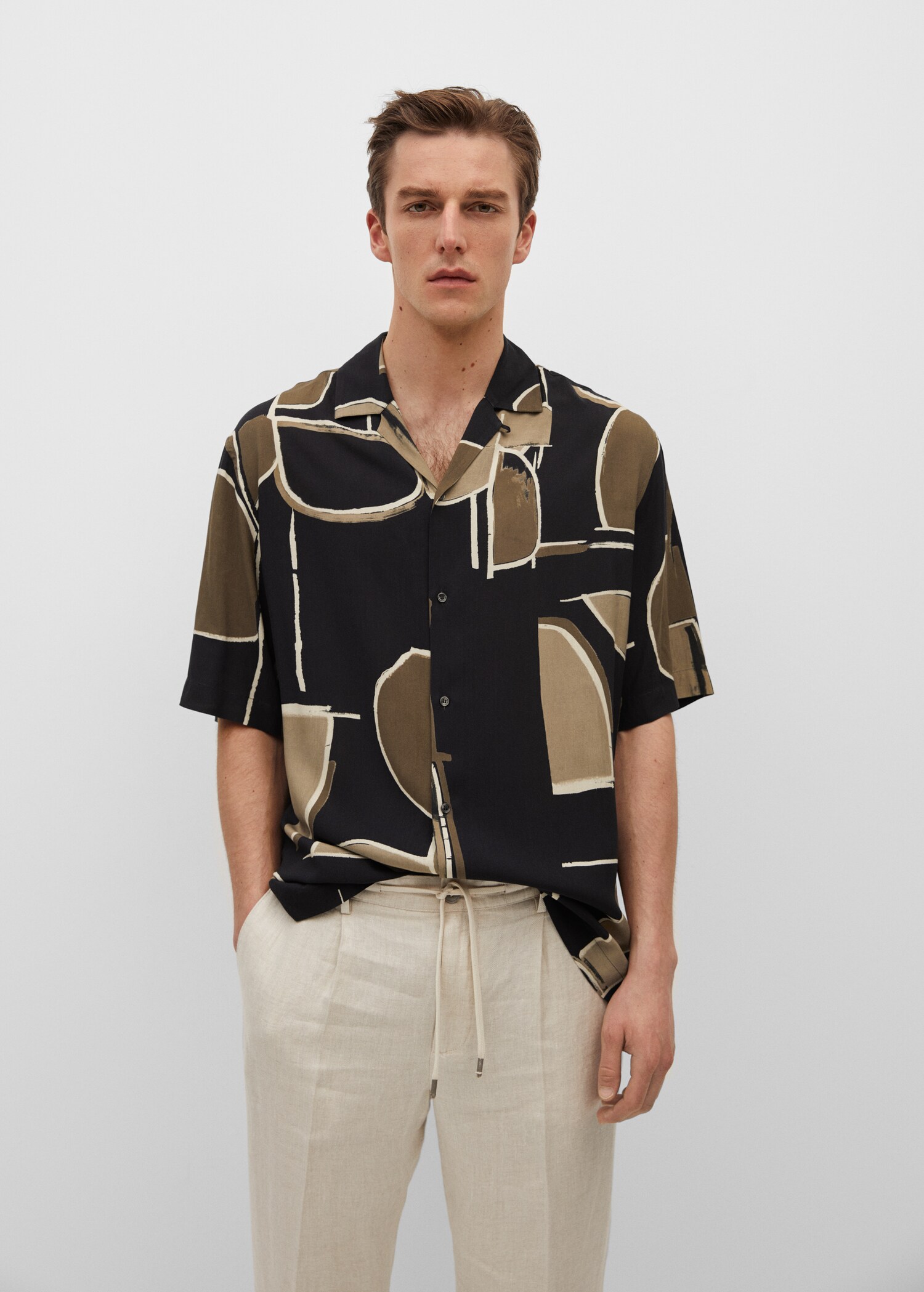 Camisa fluida estampada - Plano medio