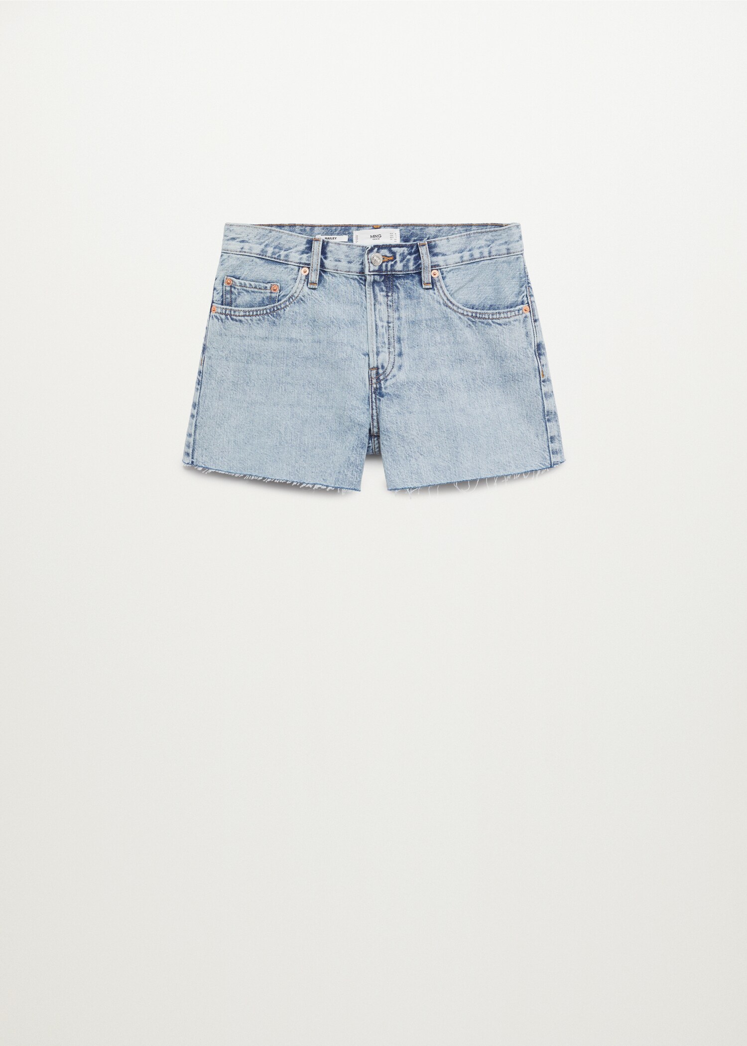 Mini shorts with frayed hem - Article without model