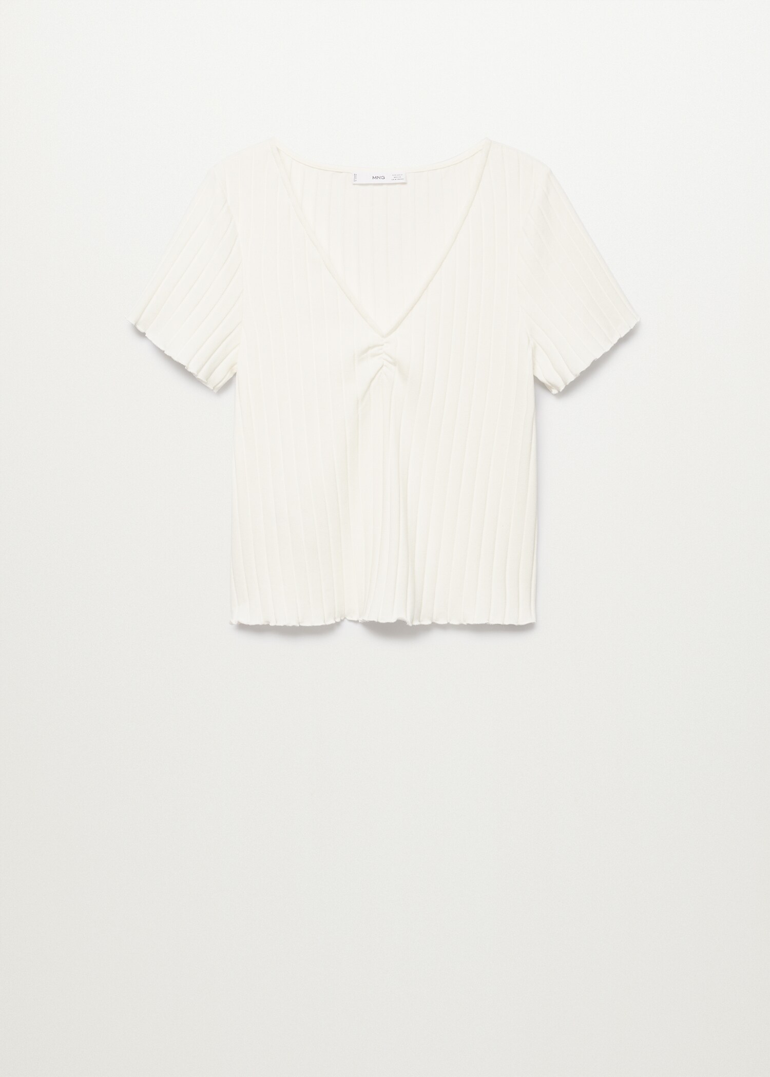 Gathered ribbed t-shirt - Article without model