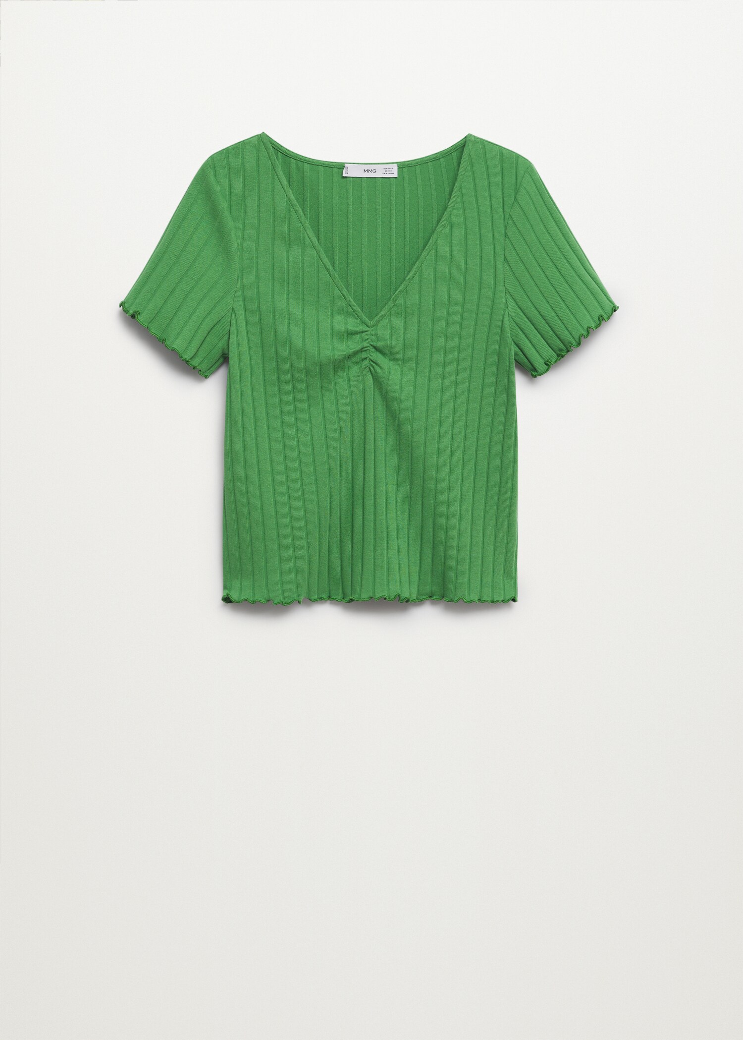 Gathered ribbed t-shirt - Article without model