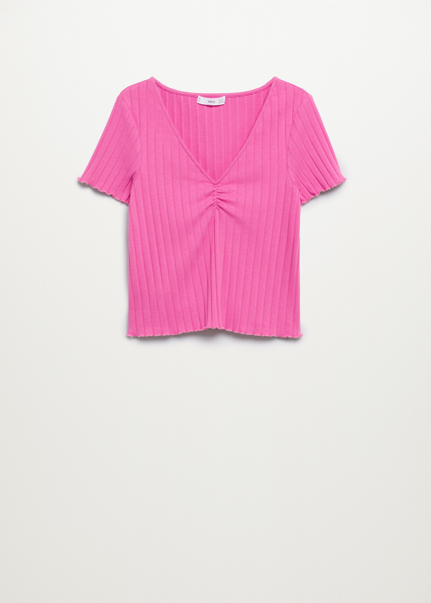 Gathered ribbed t-shirt - Article without model