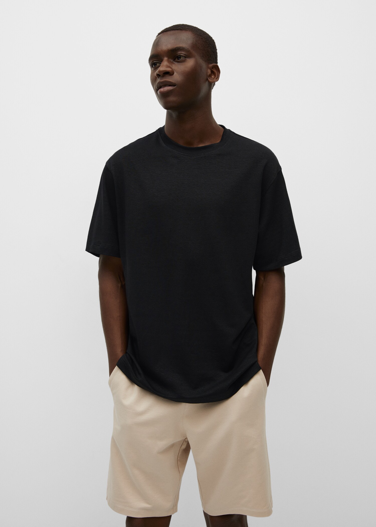 Camiseta lino stretch premium - Plano medio