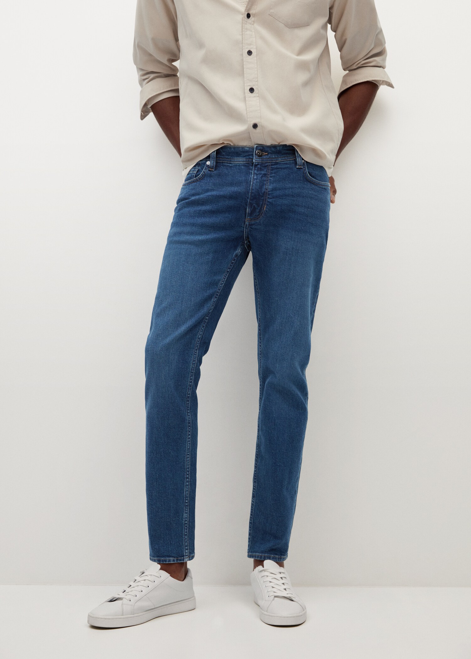 Slim Fit-Jeans Jan mit dunkler Waschung - Mittlere Ansicht