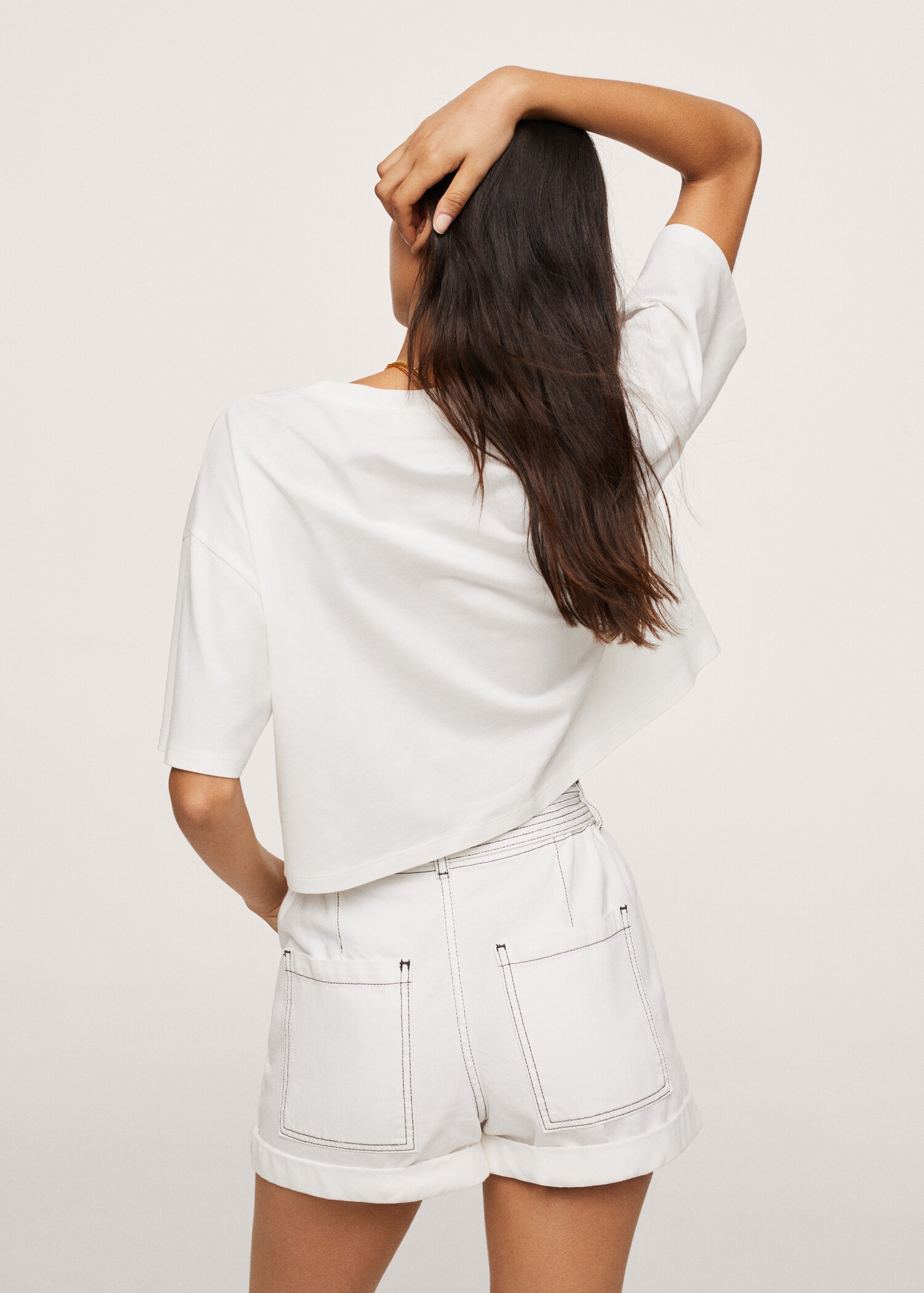 Camiseta crop algodón - Reverso del artículo