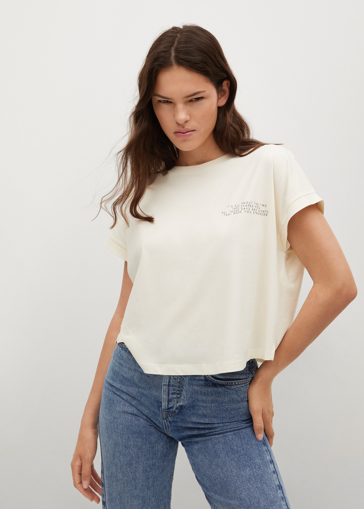 Message crop T-shirt - Medium plane