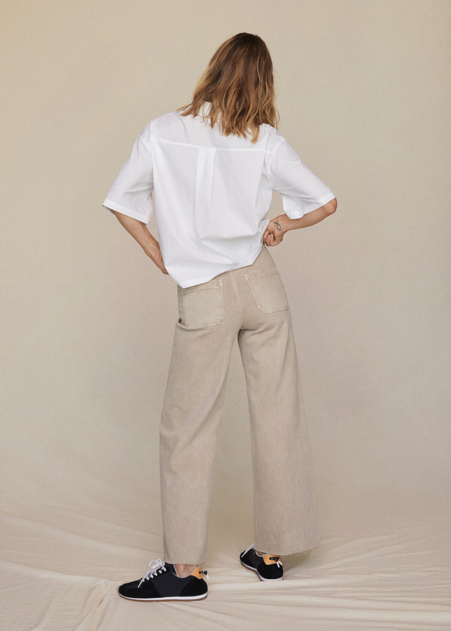 Džíny culottes s vysokým elastickým pasem - Detail zboží 5