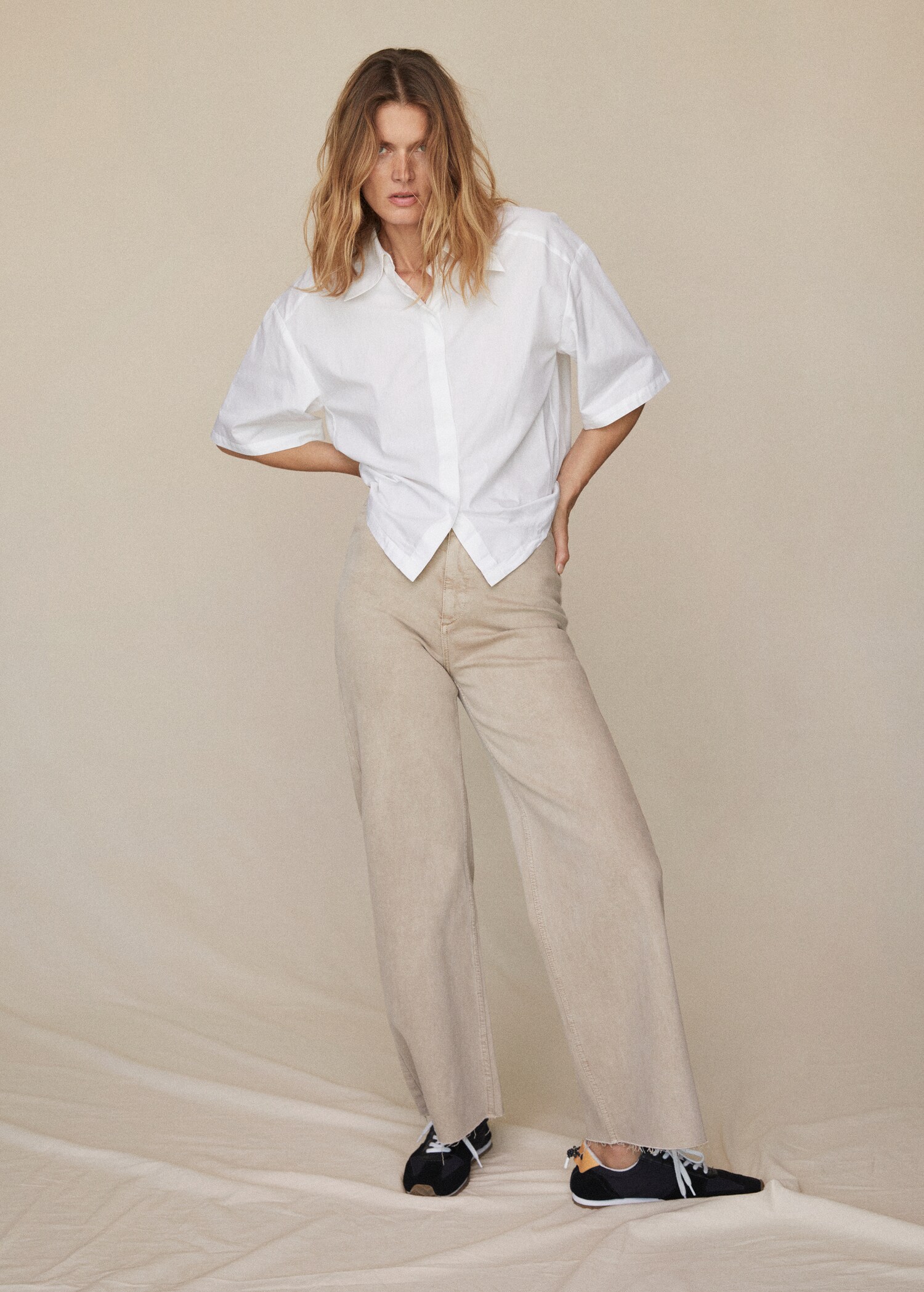 Džíny culottes s vysokým elastickým pasem - Detail zboží 6