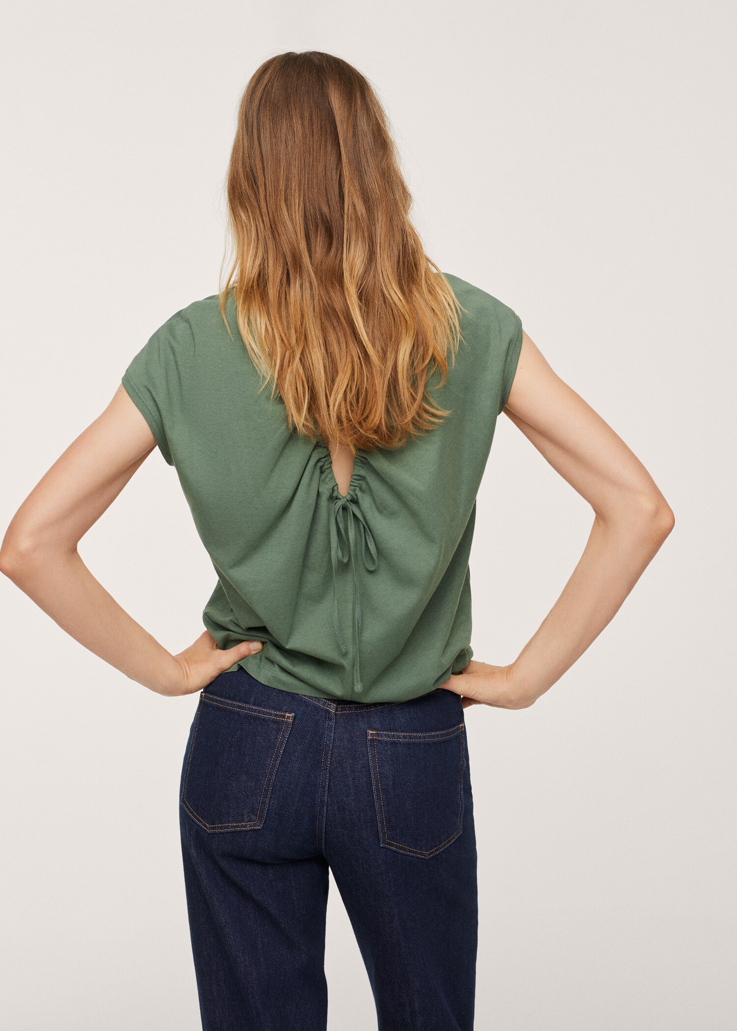 Camiseta algodón abertura espalda - Reverso del artículo