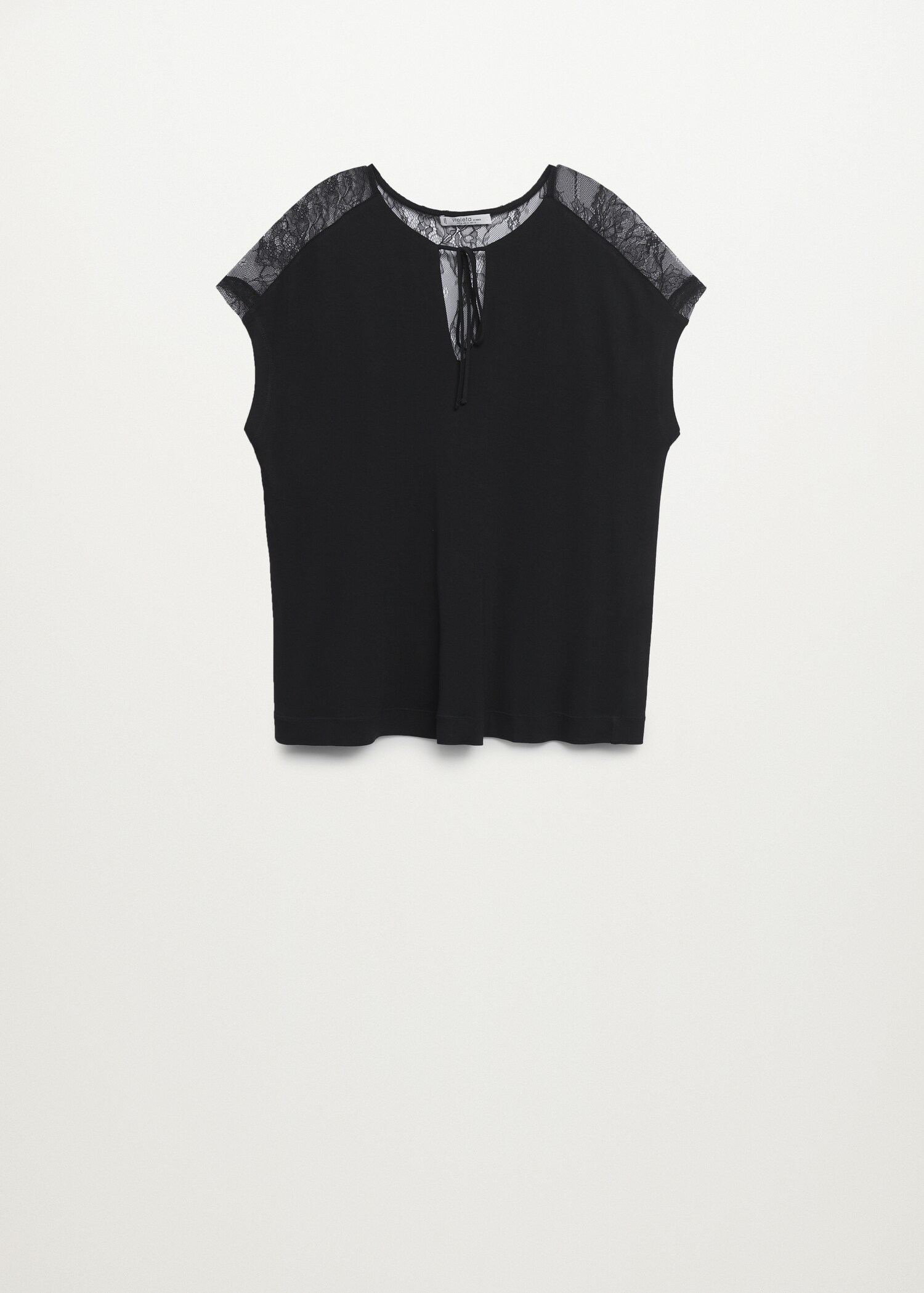 Lace panel T-shirt - Article without model
