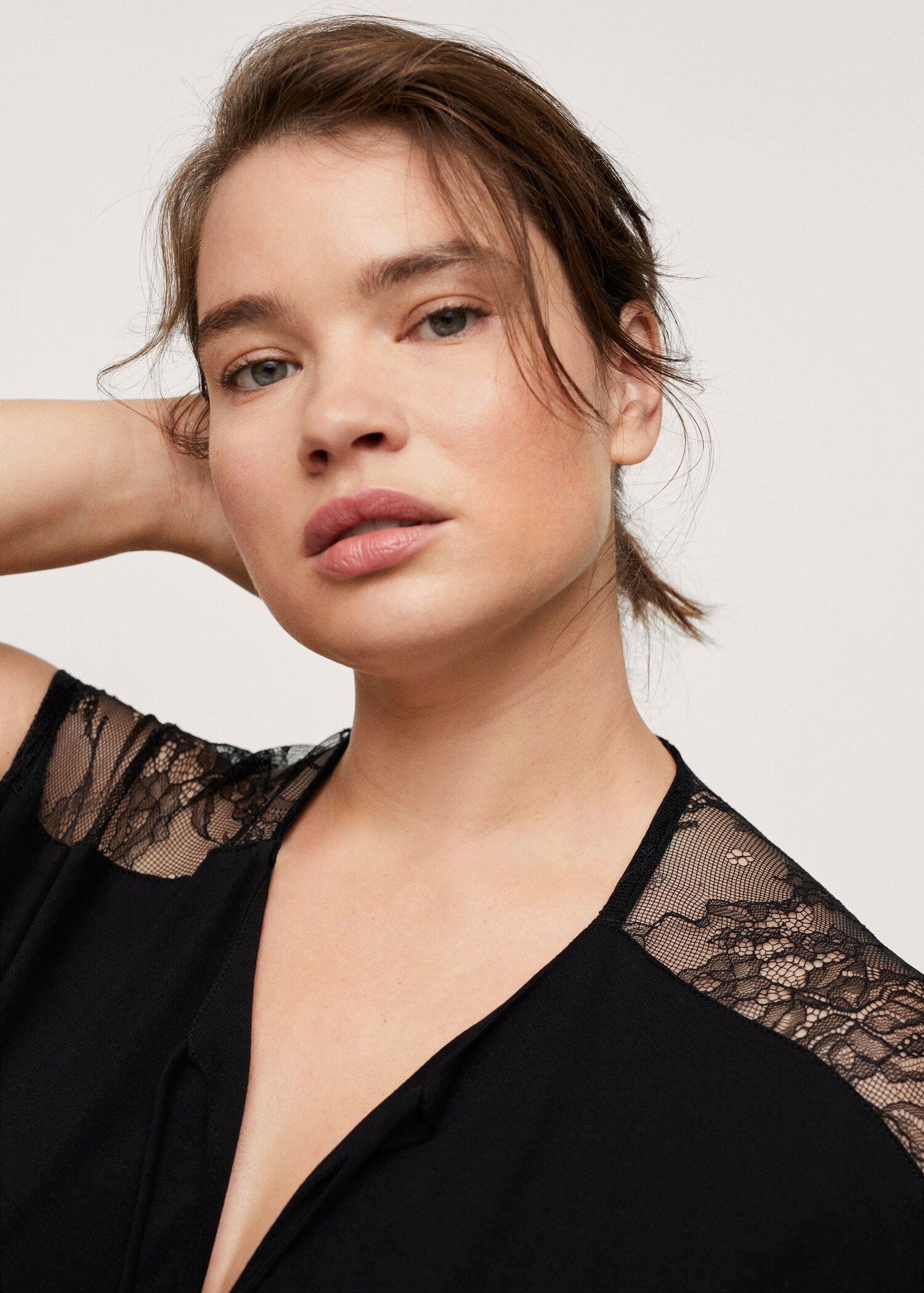 Lace panel T-shirt - Details of the article 2
