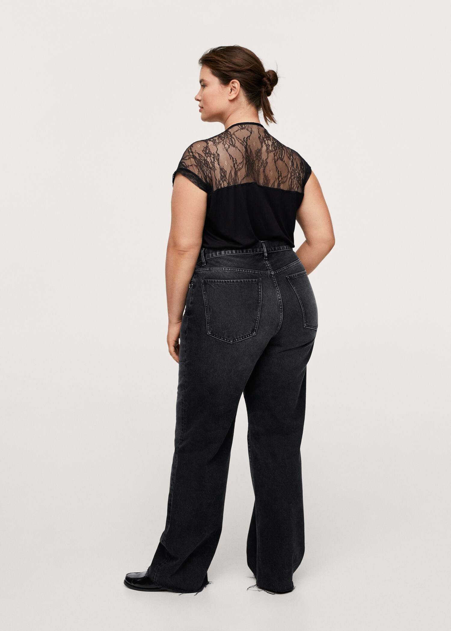 Lace panel T-shirt - Reverse of the article