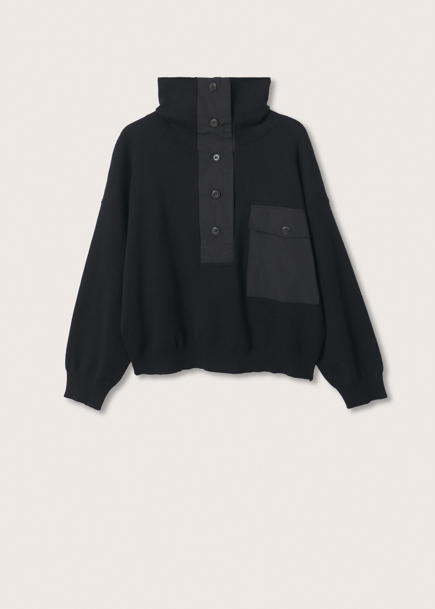Úpletový svetr s kombinovanými panely - Zboží bez modelu
