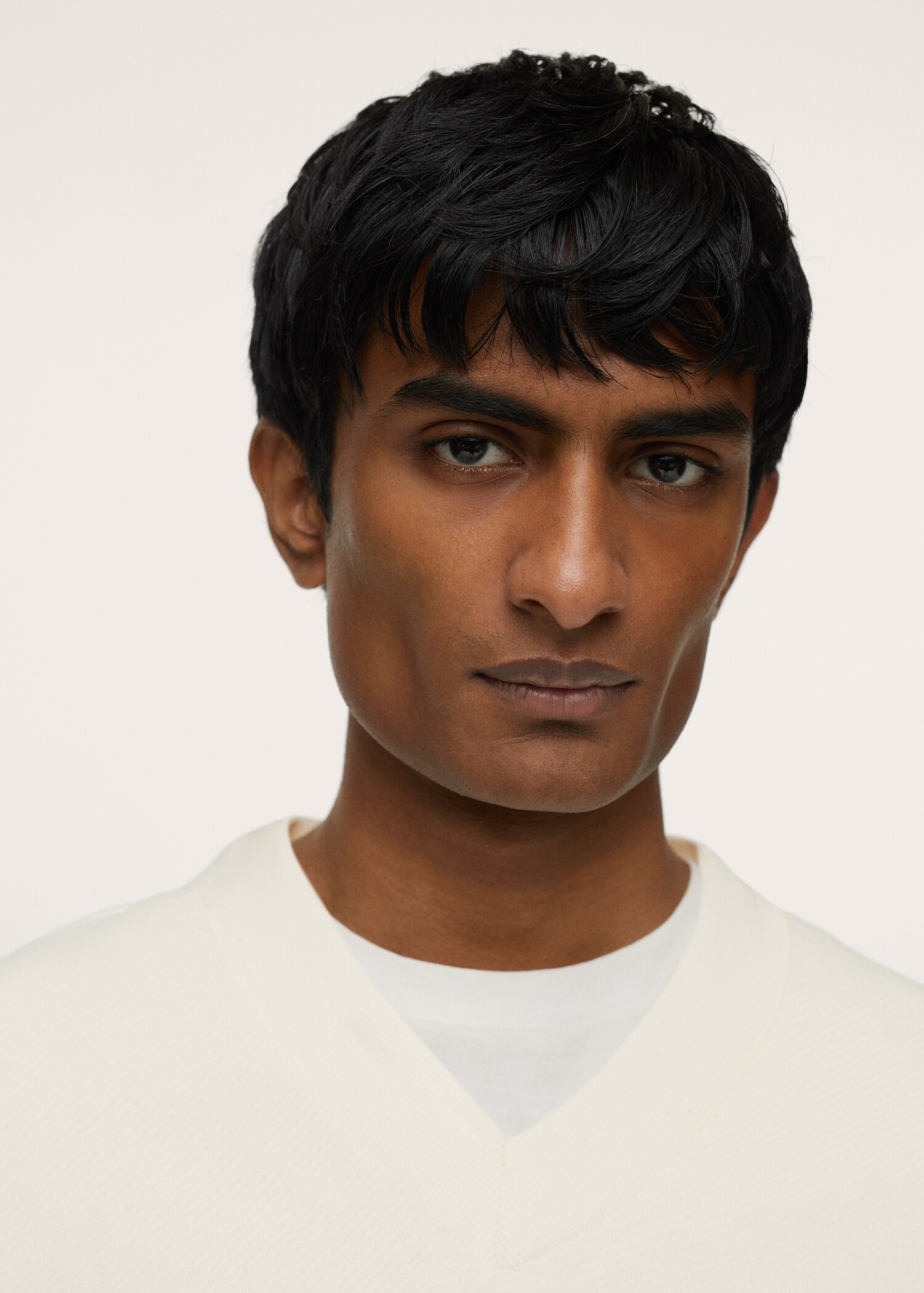 V-neck cotton sweatshirt - Details of the article 1