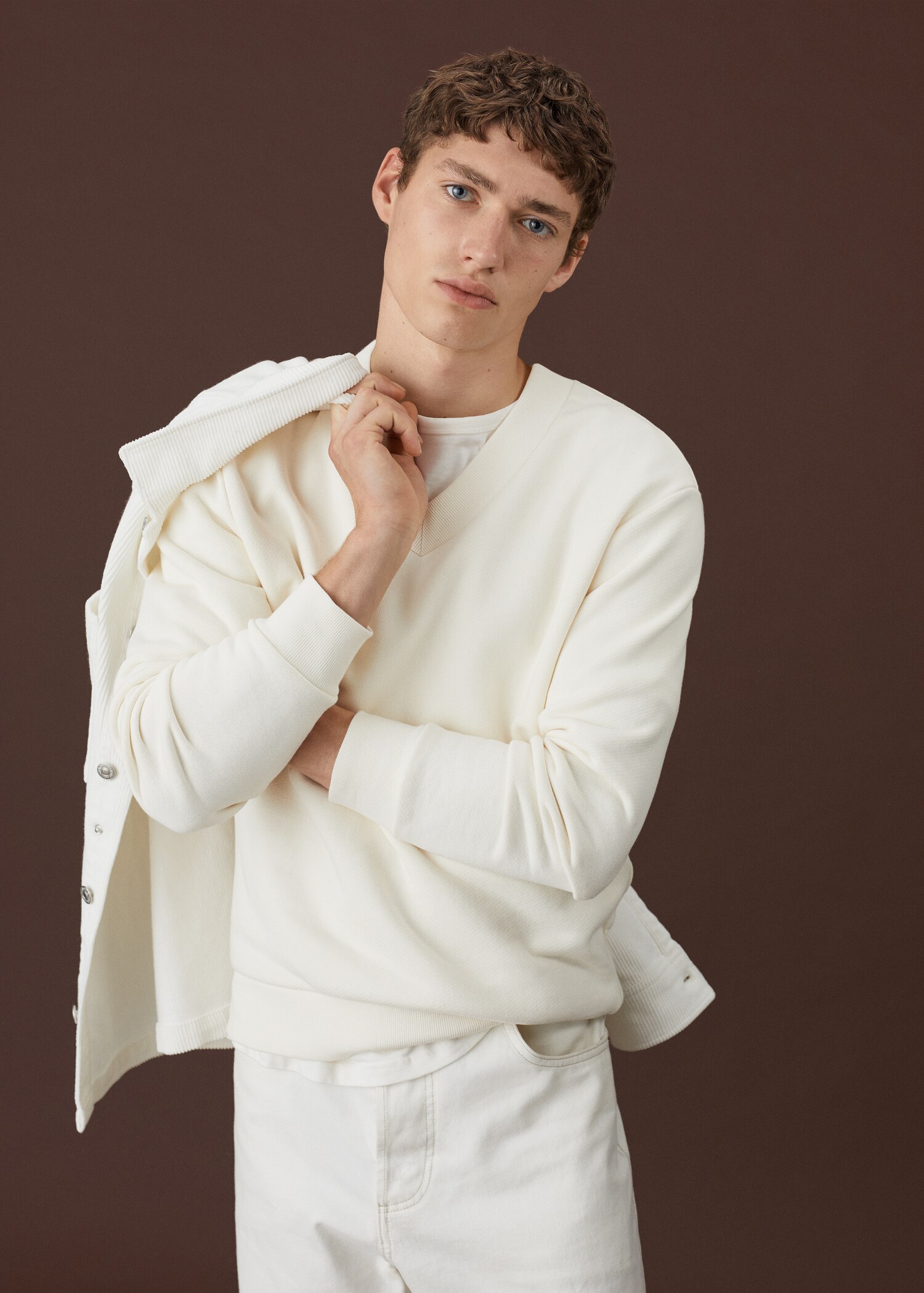V-neck cotton sweatshirt - Details of the article 5