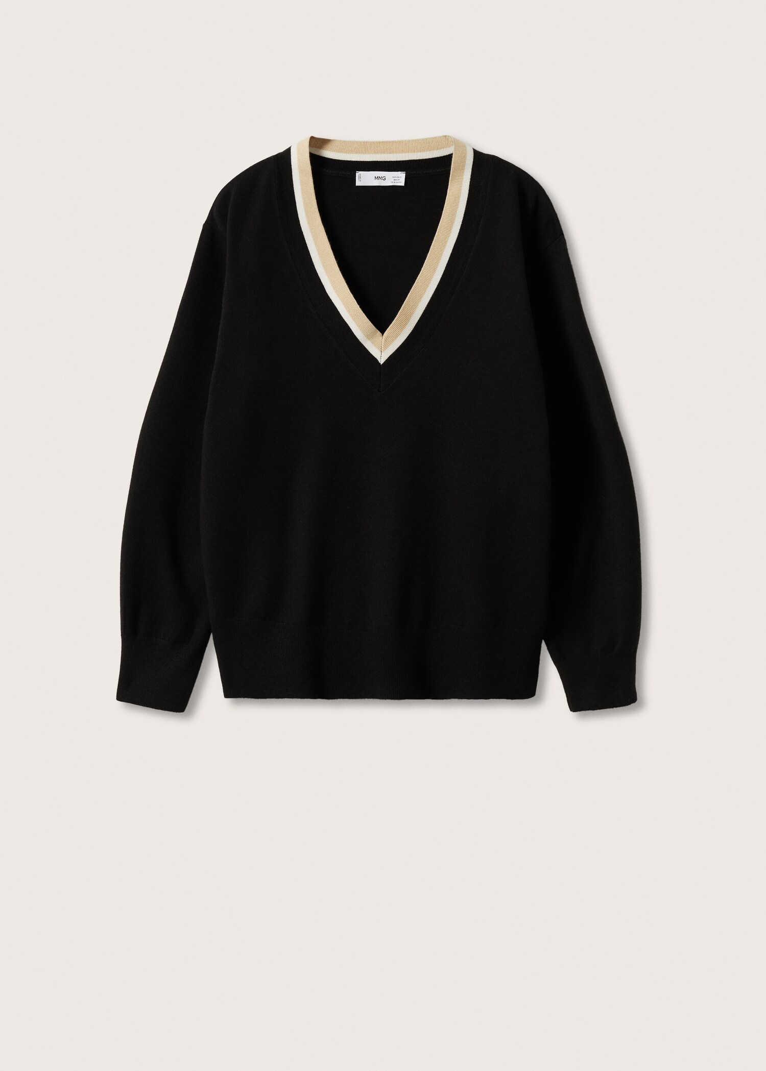 Jersey cuello pico contraste - Artículo sin modelo