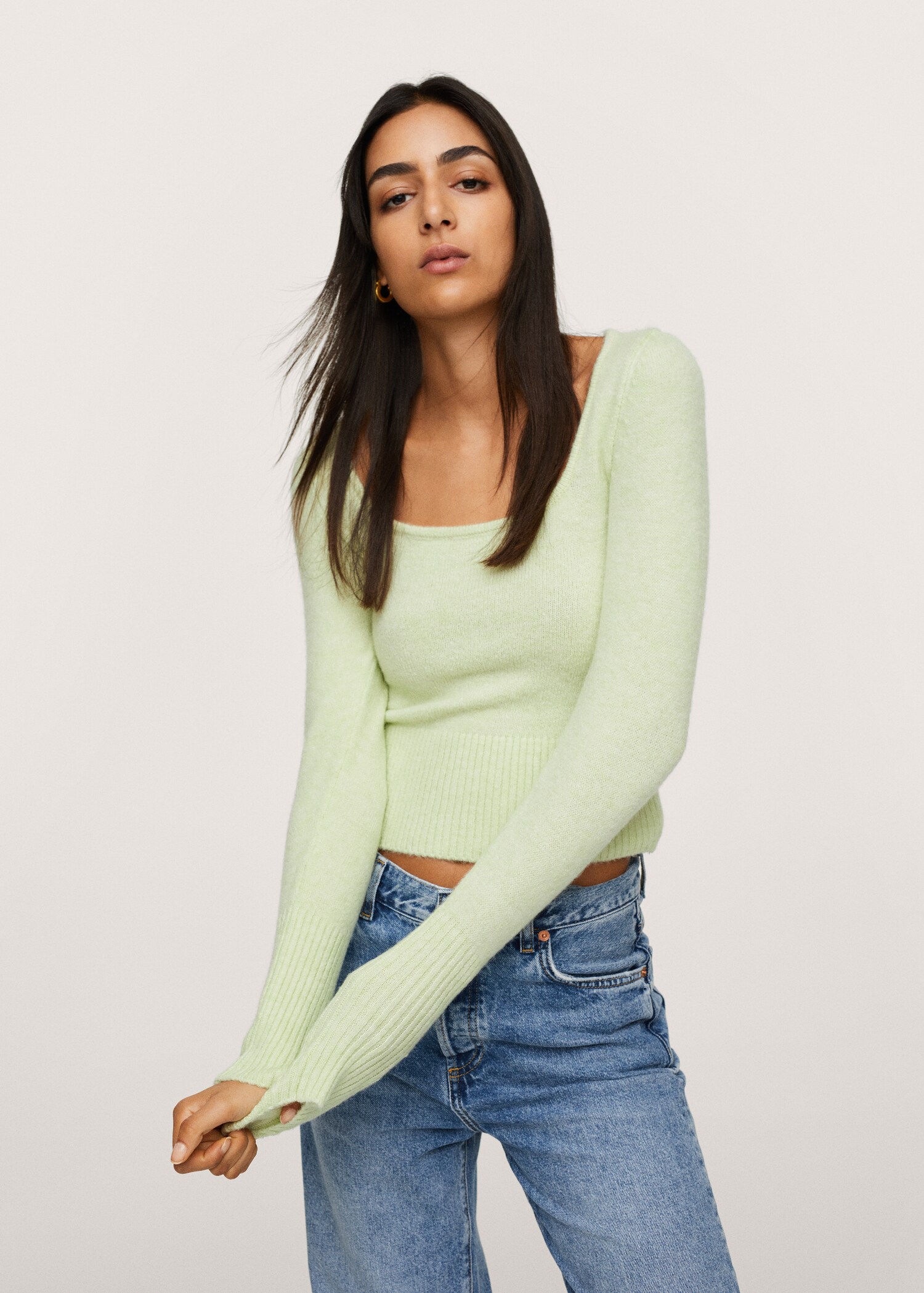 Textured knit sweater - Medium plane
