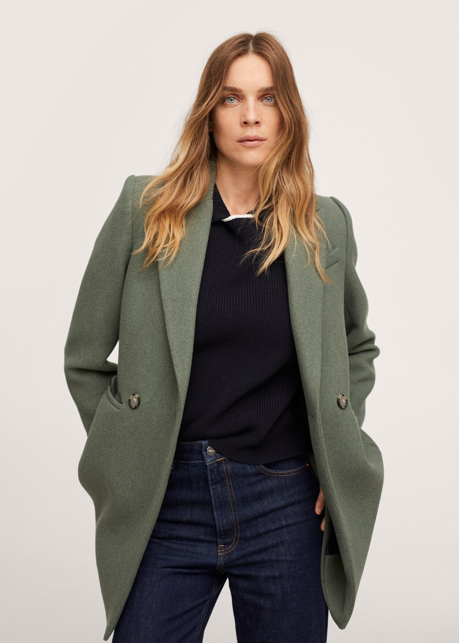 Wool double-breasted coat - Medium plane