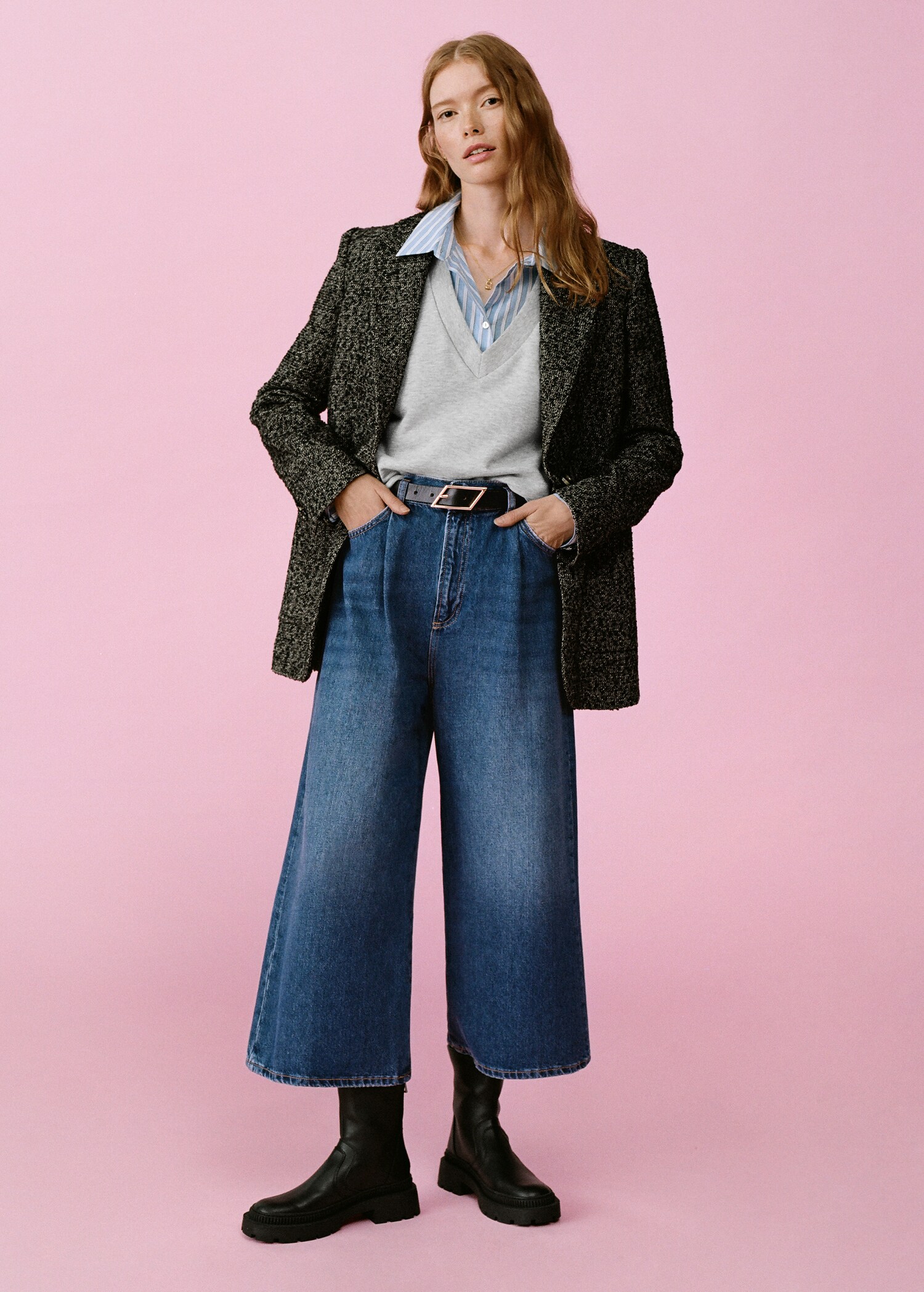 Džíny culottes s vysokým pasem - Detail zboží 5
