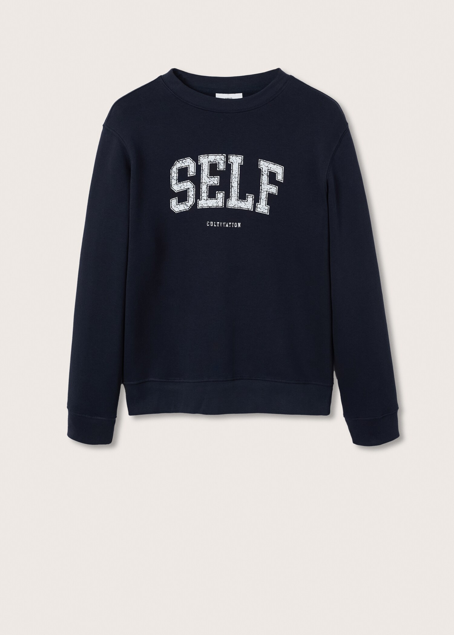Bavlněná mikina s nápisem - Zboží bez modelu