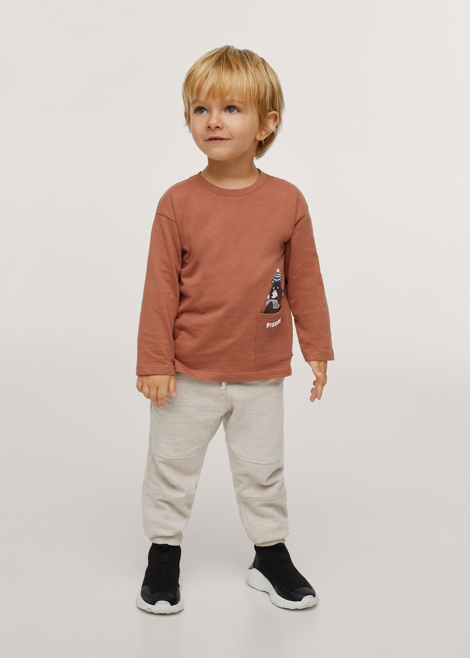 Camiseta algodón bolsillo - Plano medio