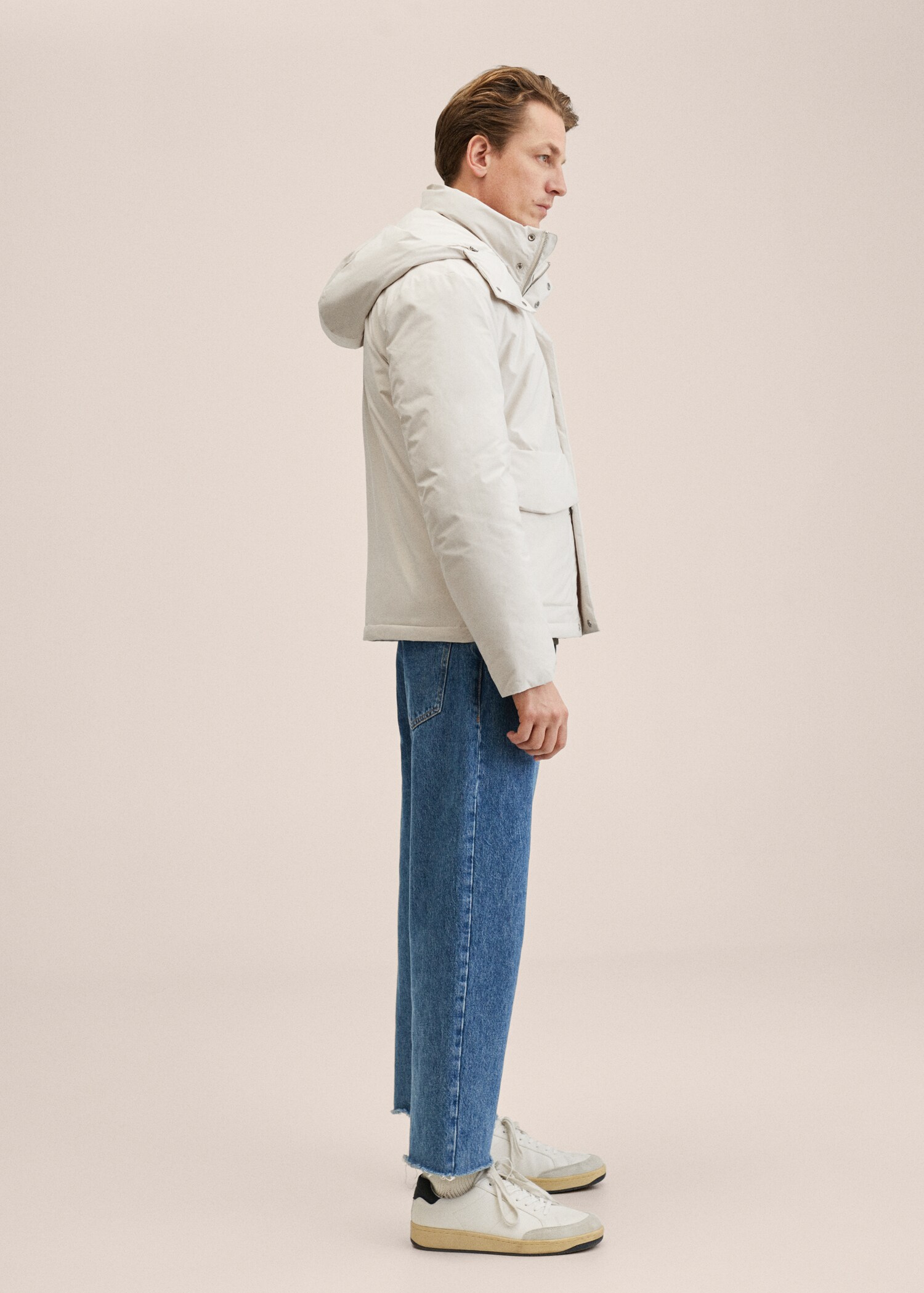 Detachable hood quilted coat - Details of the article 2
