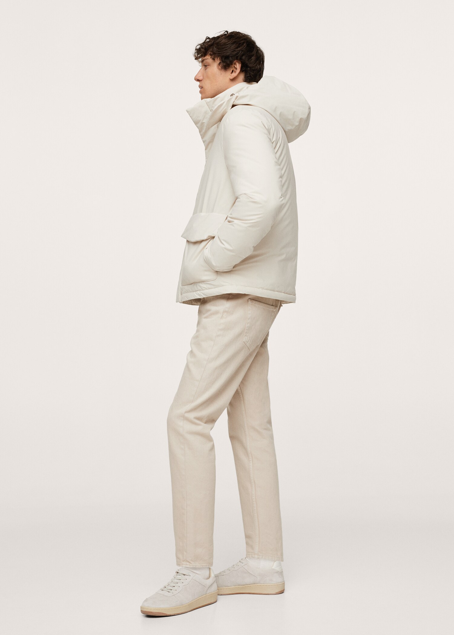 Detachable hood quilted coat - Details of the article 3