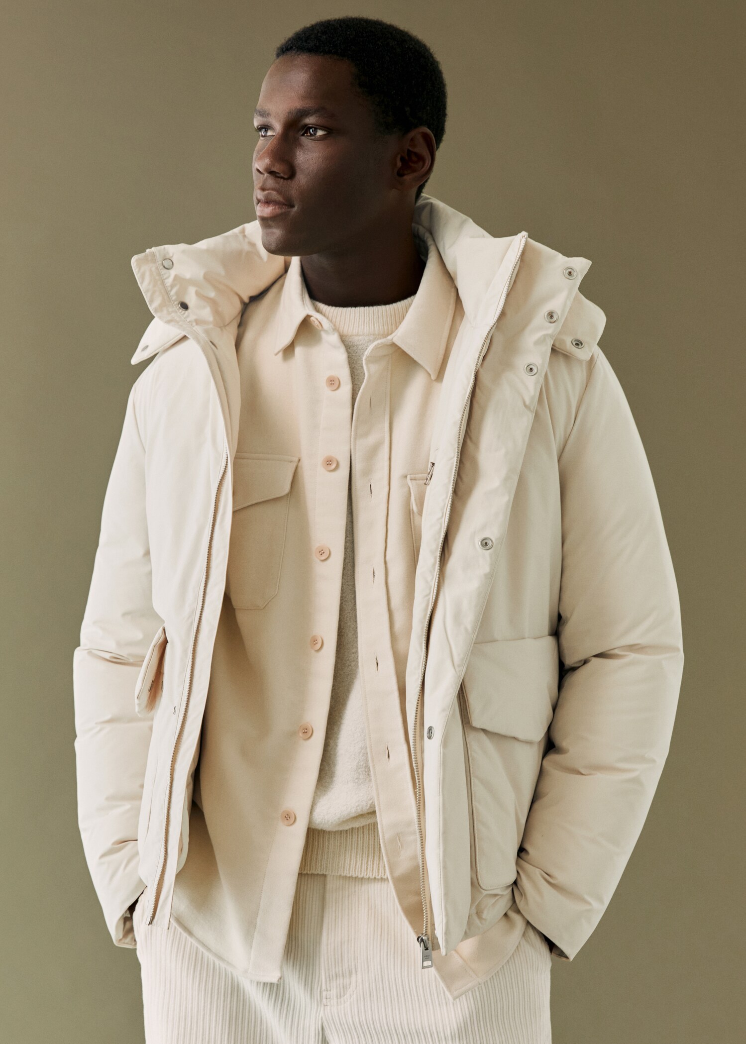 Detachable hood quilted coat - Details of the article 6