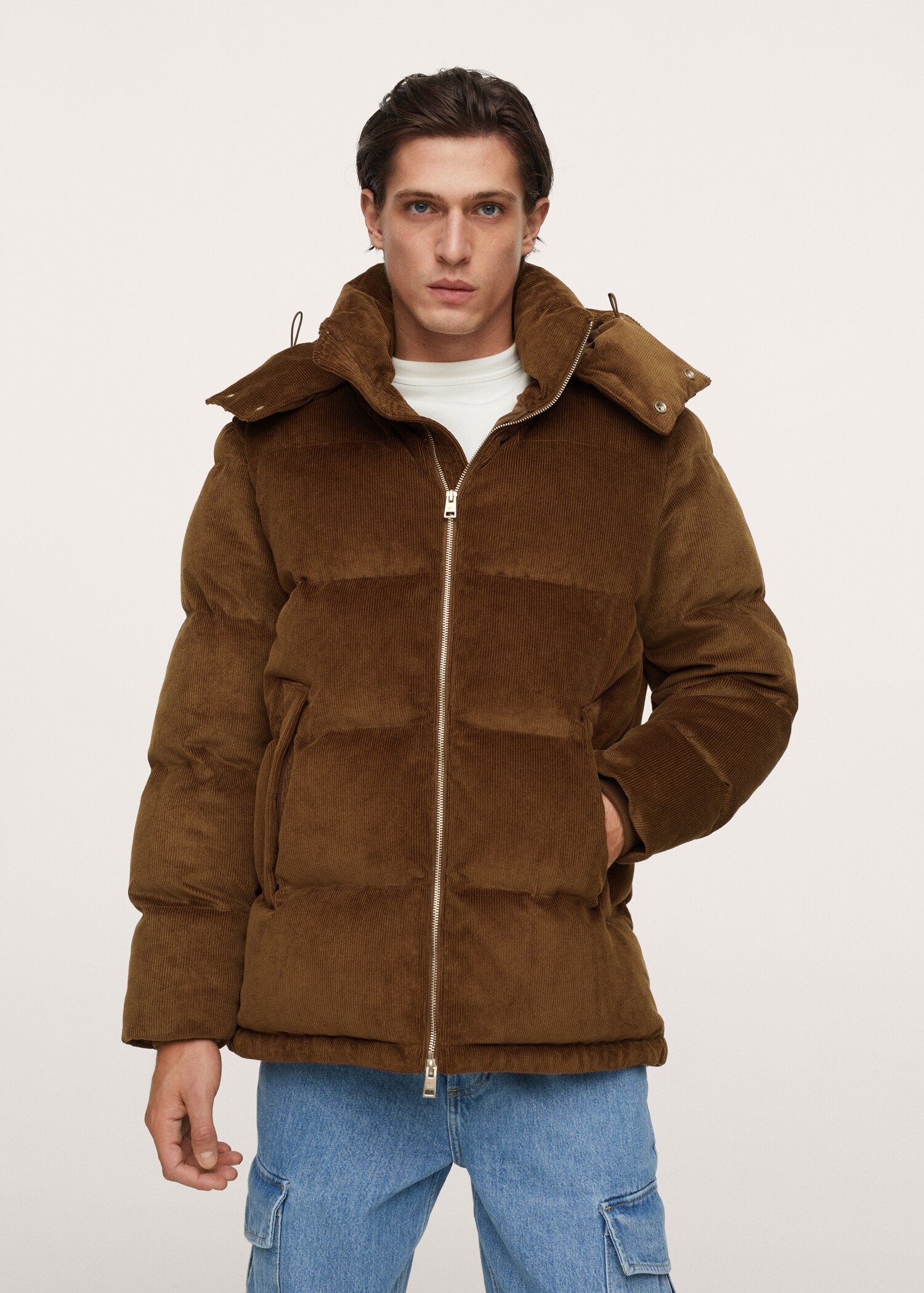 Hood corduroy anorak - Medium plane