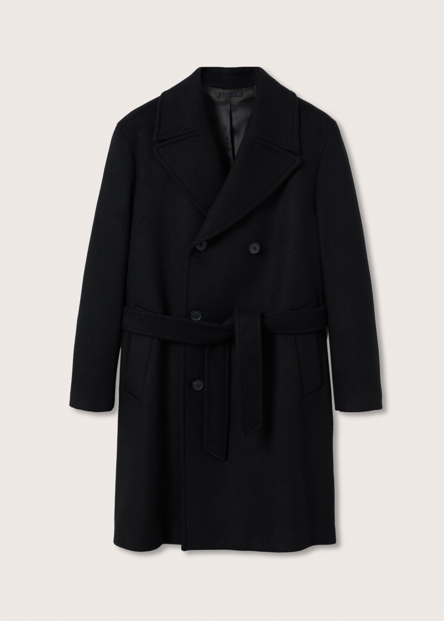 Vlněný kabát s páskem - Zboží bez modelu