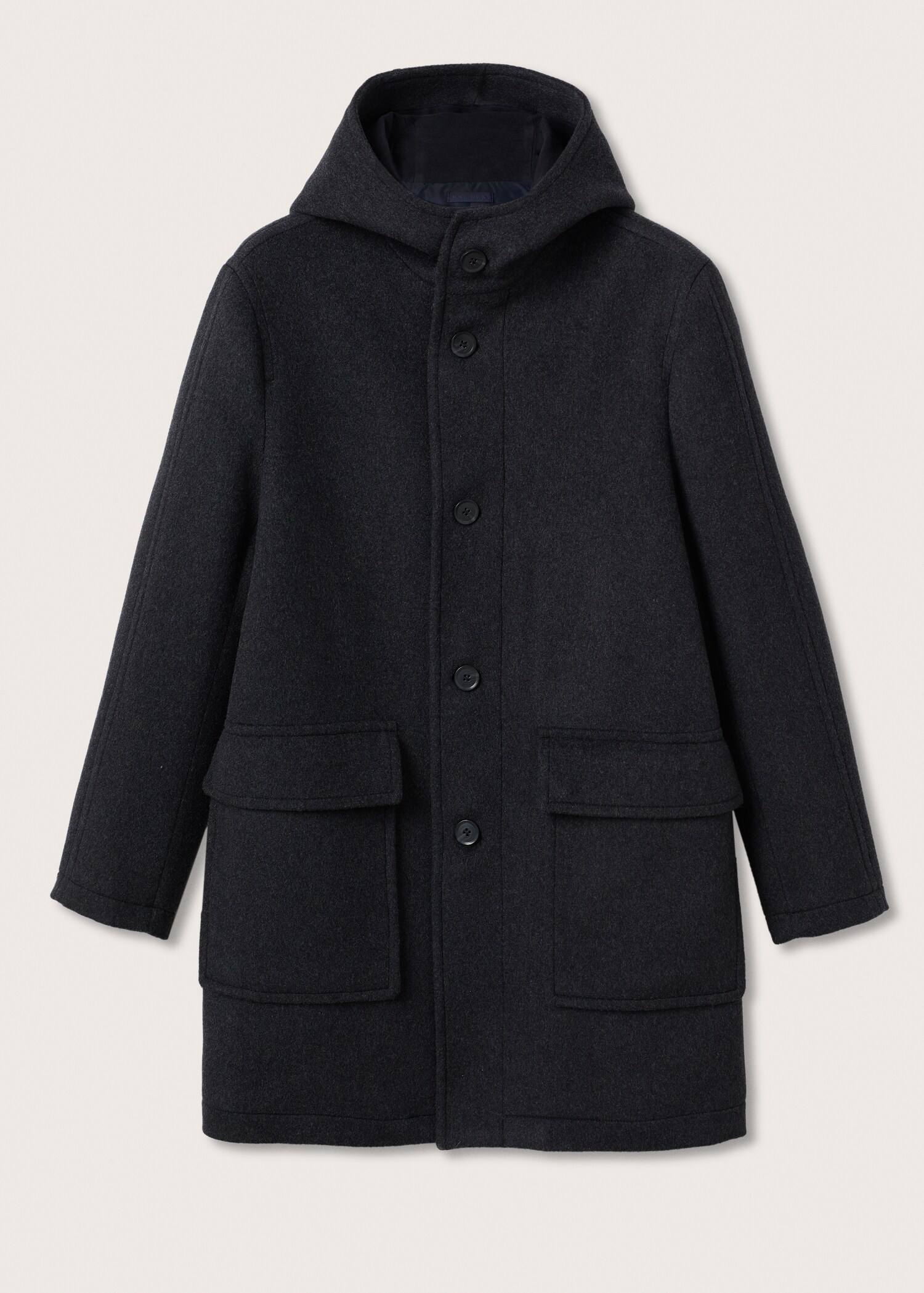 Cappotto lana riciclata cappuccio - Articolo senza modello