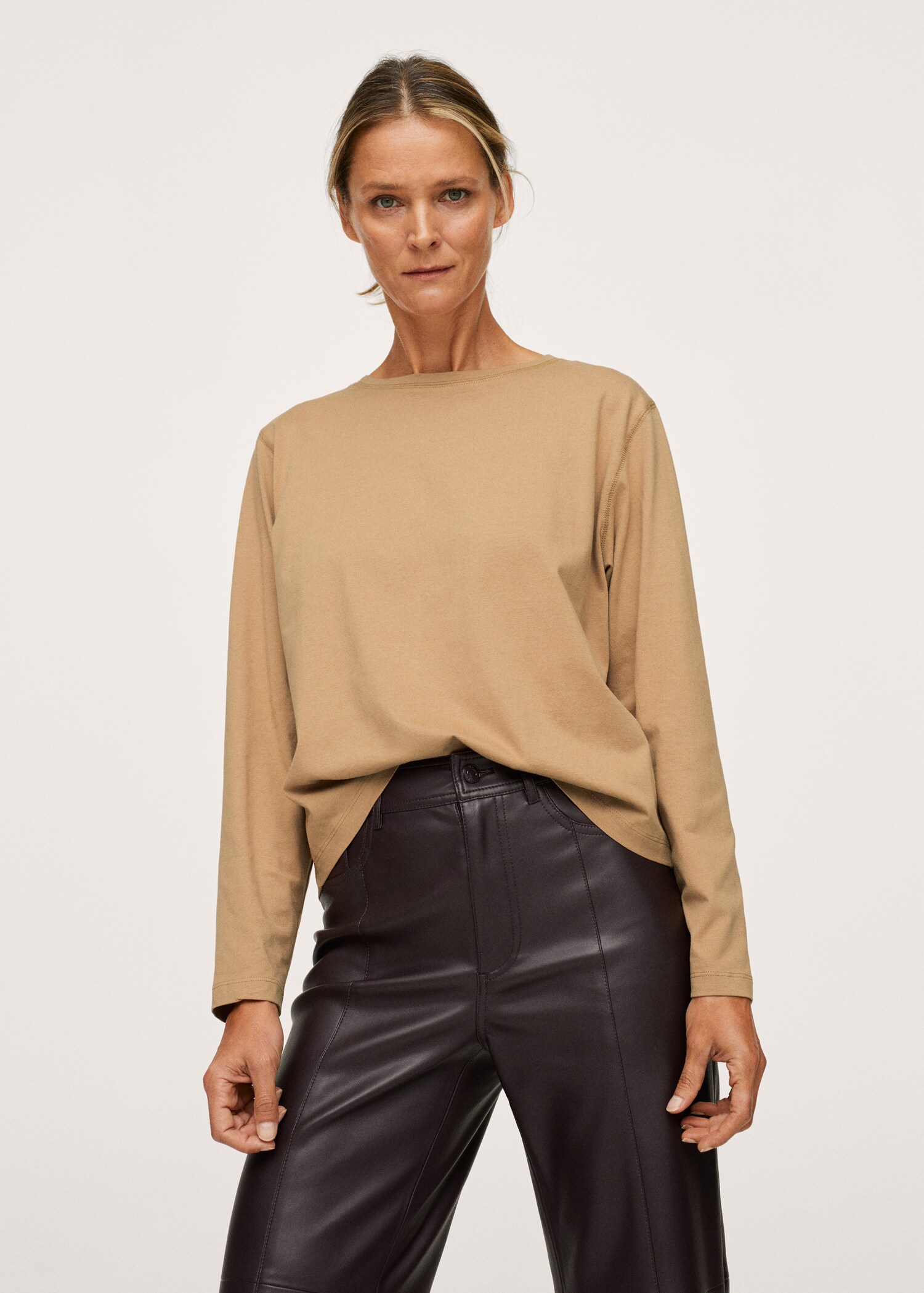 Long sleeve cotton t-shirt - Medium plane