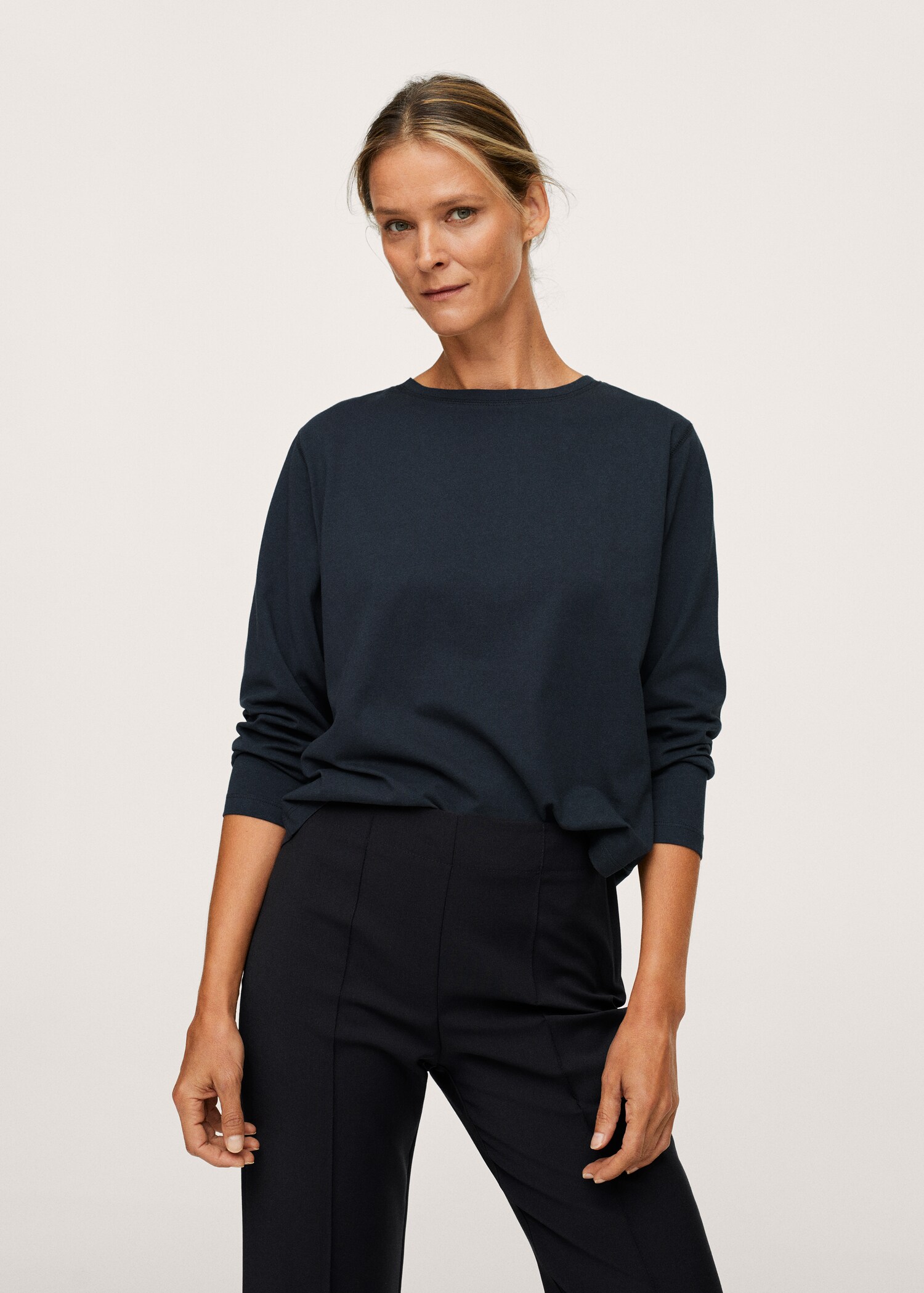T-shirt coton manches longues - Plan moyen