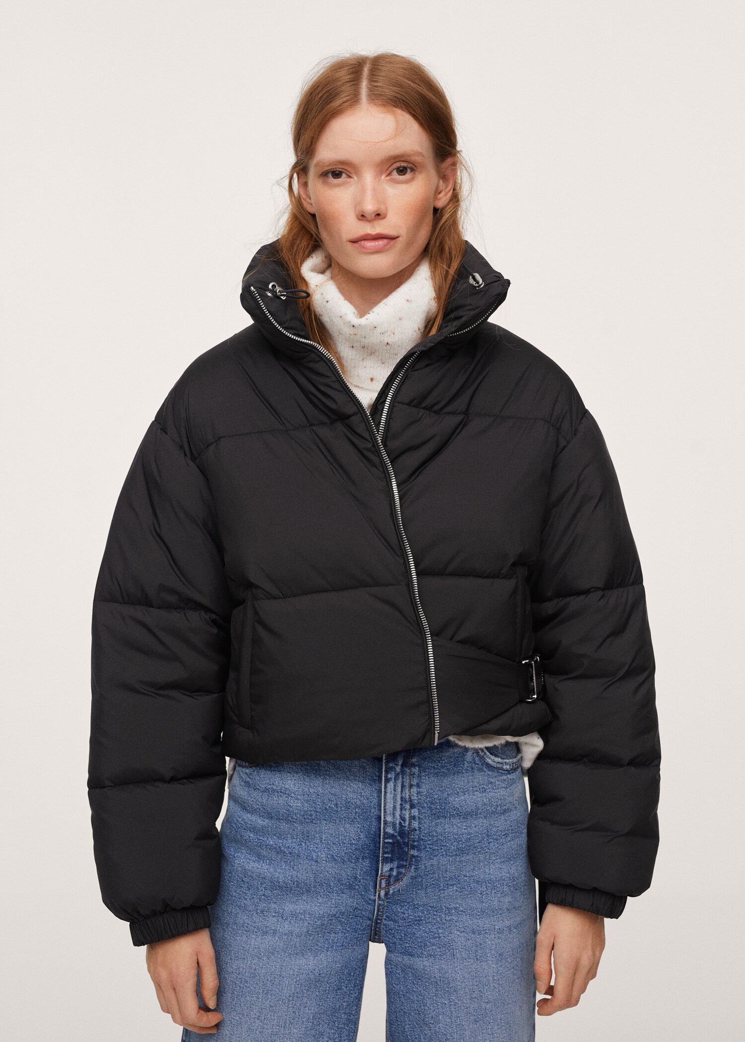 Anorak acolchado crop - Plano medio