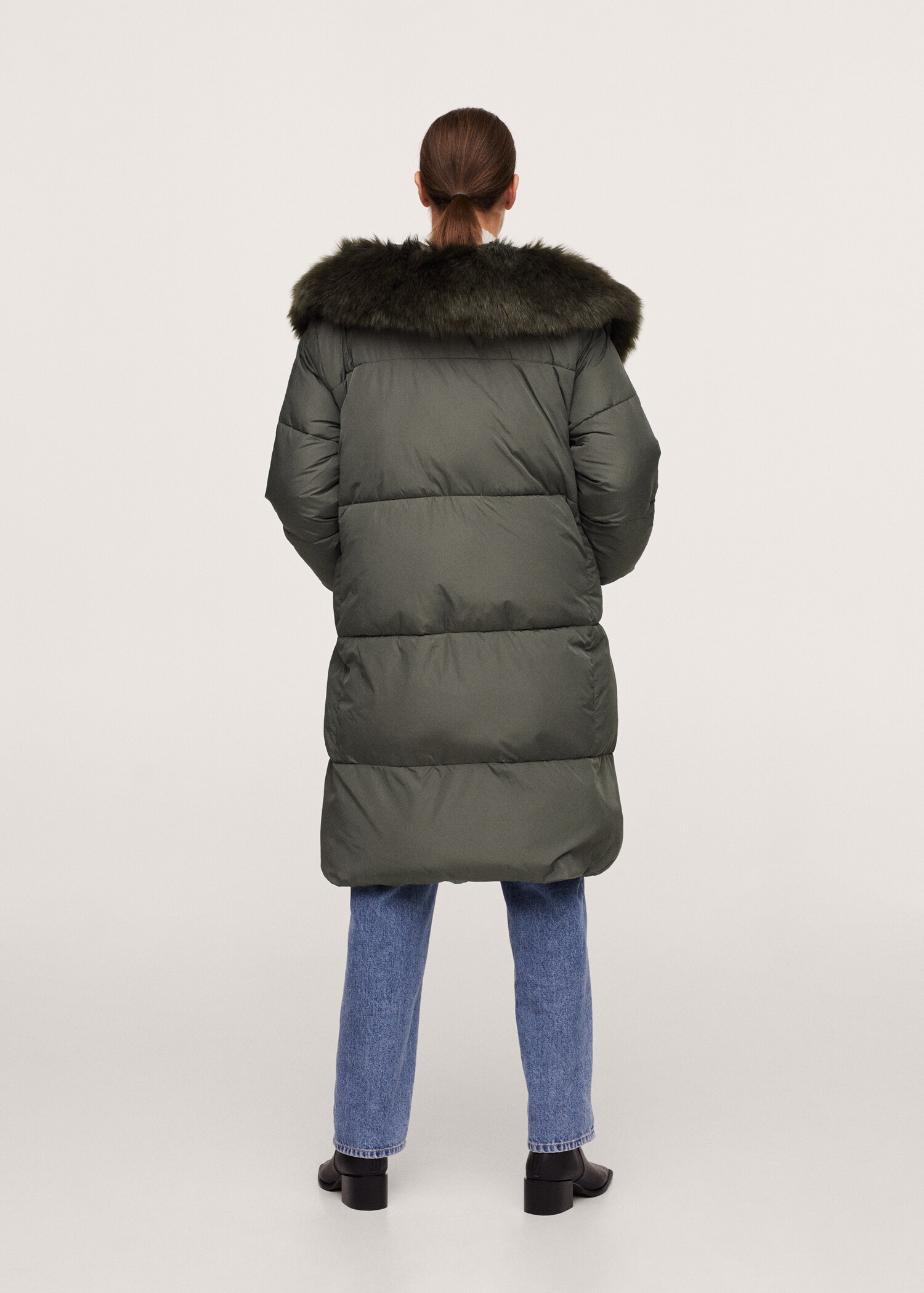 Anorak acolchado cuello pelo - Reverso del artículo