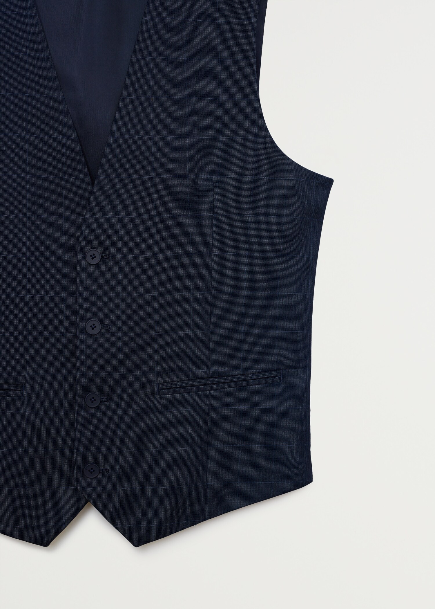 Super slim-fit check suit waistcoat - Details of the article 8