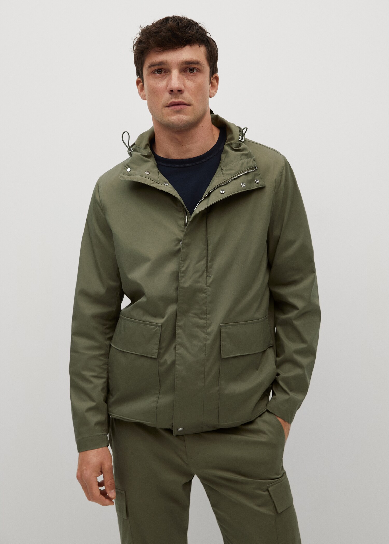 Parka algodón bolsillos - Plano medio