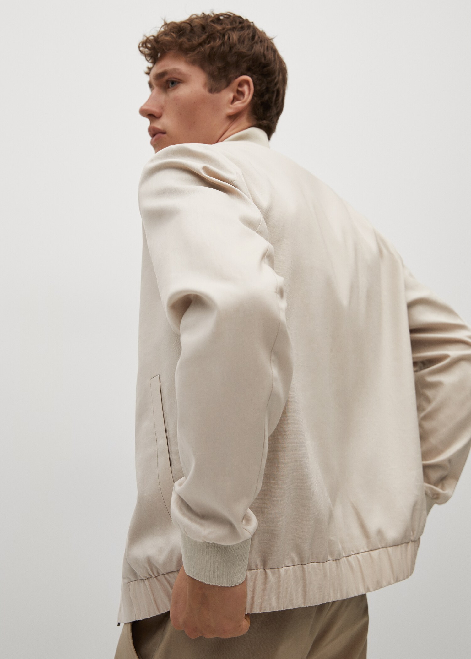 Bunda bomber len a tencel - Detail zboží 3