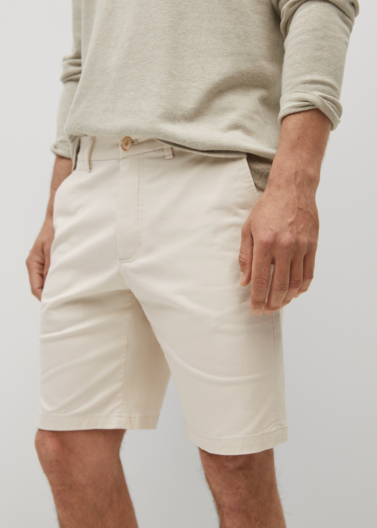 Bermudas slim fit chino algodón - Plano medio