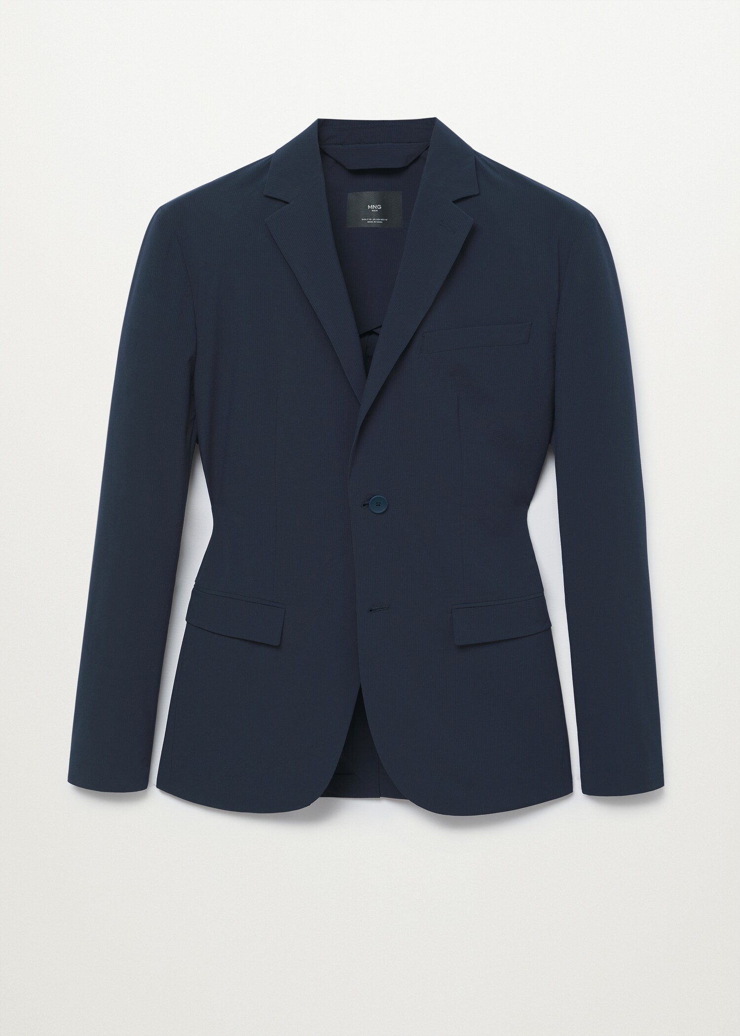 Slim-fit seersucker stretch suit jacket - Article without model