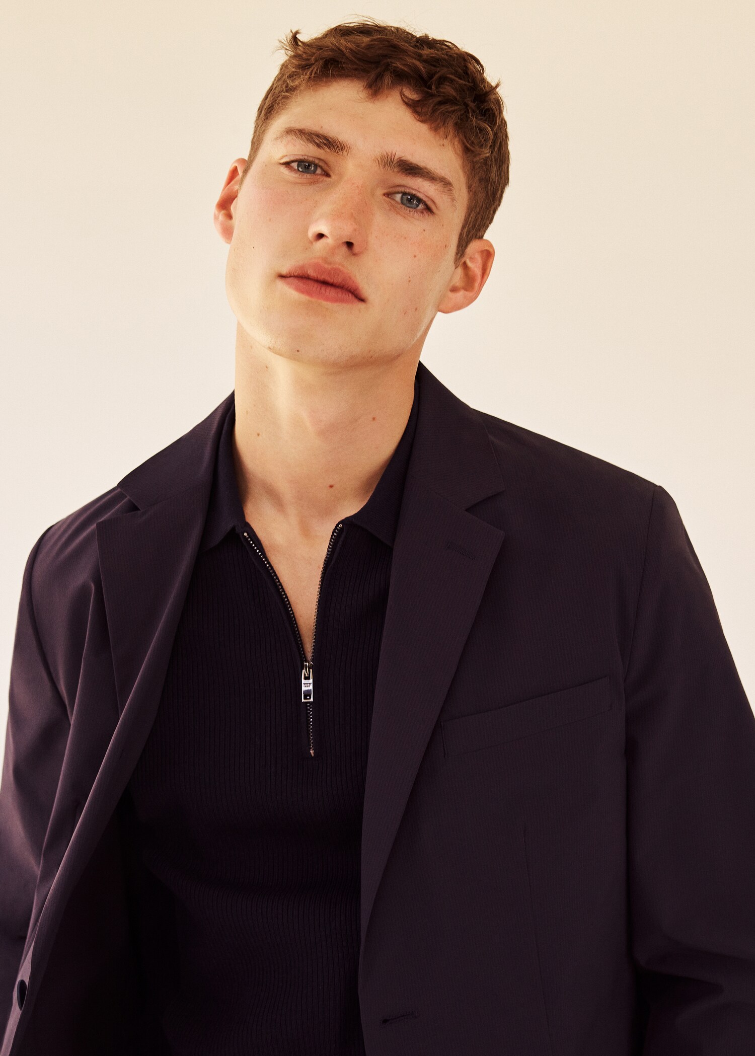 Slim-fit seersucker stretch suit jacket - Details of the article 5