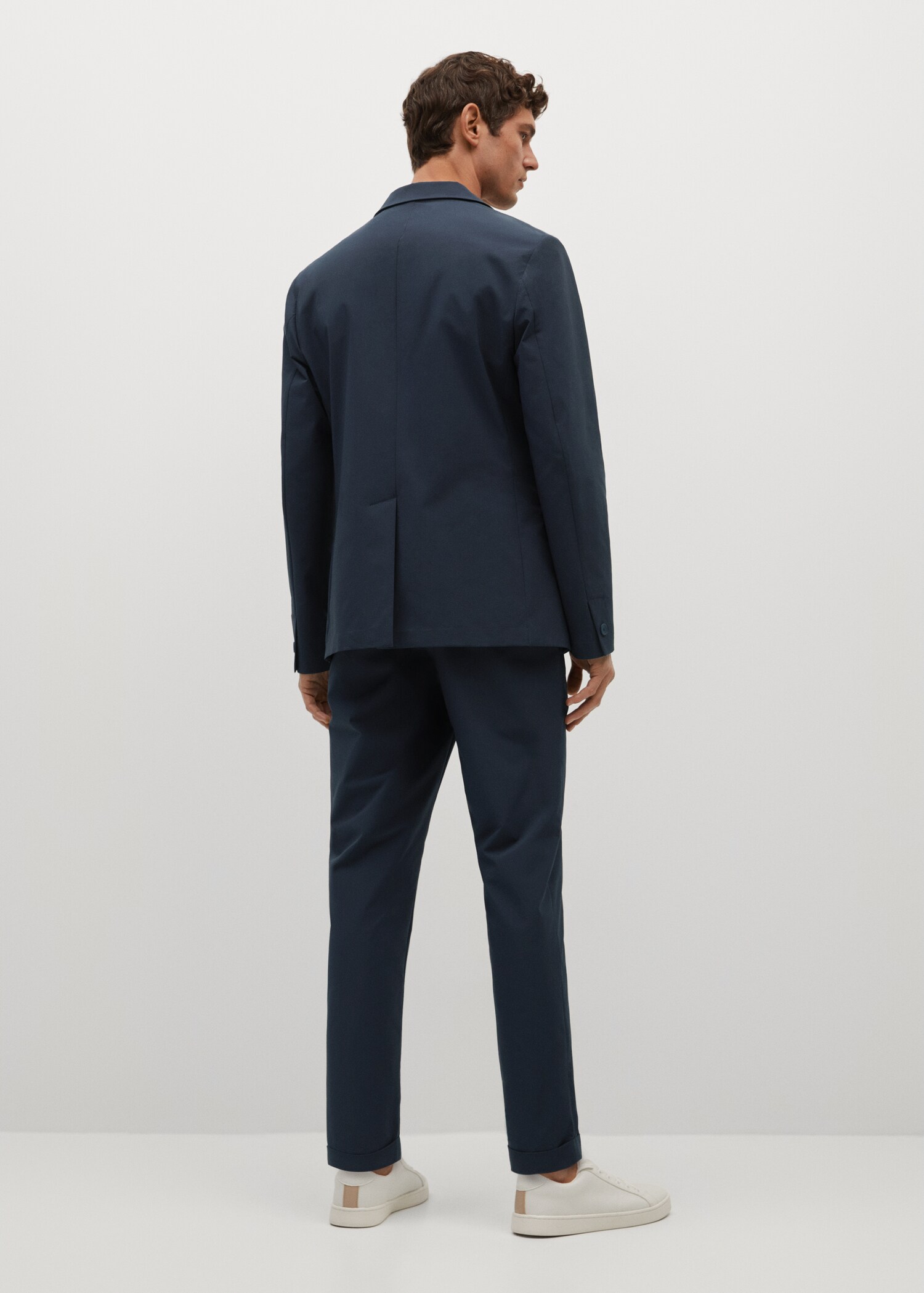 Slim-fit seersucker stretch suit jacket - Reverse of the article