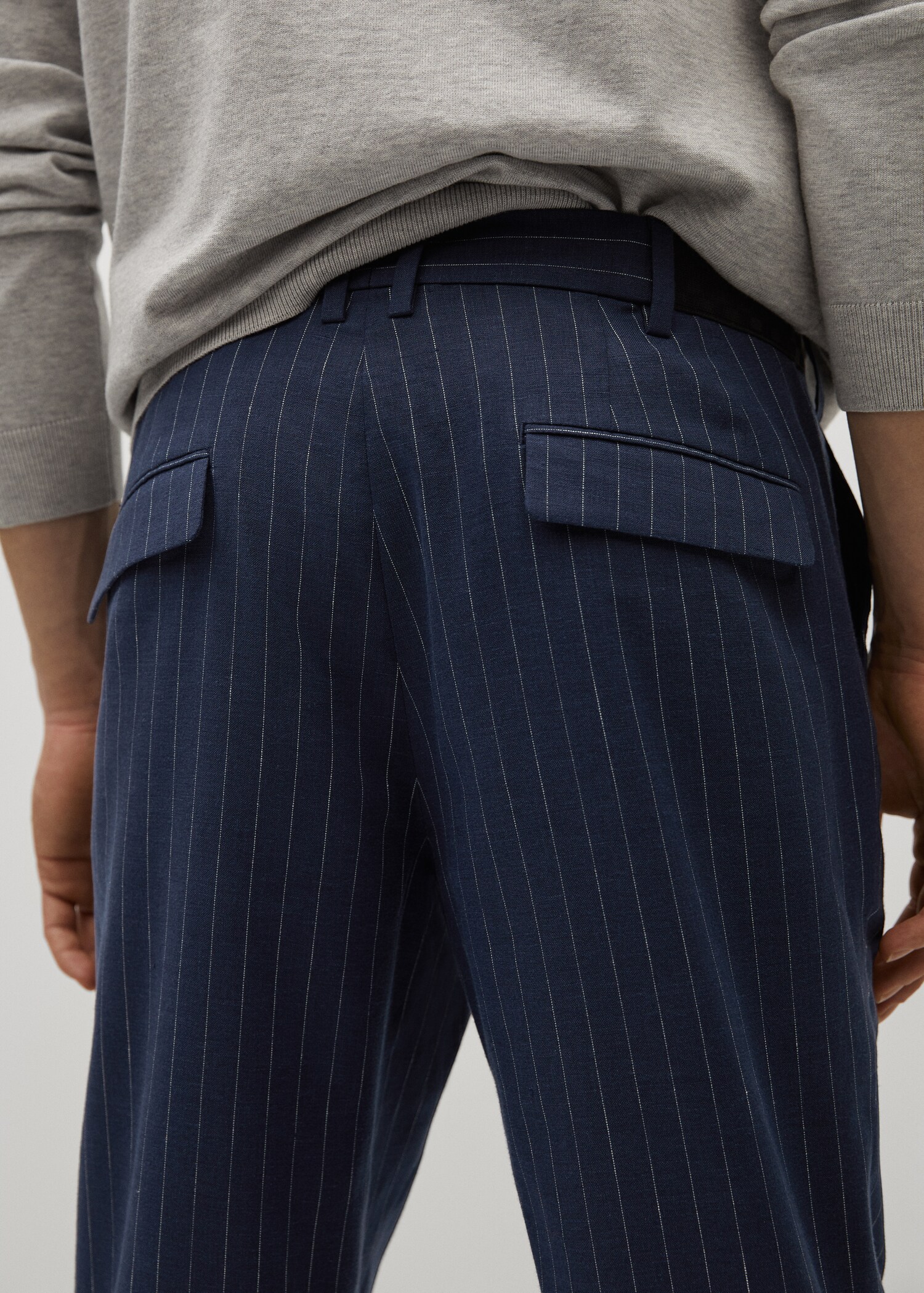Pantalón lino slim fit rayas - Detalle del artículo 3
