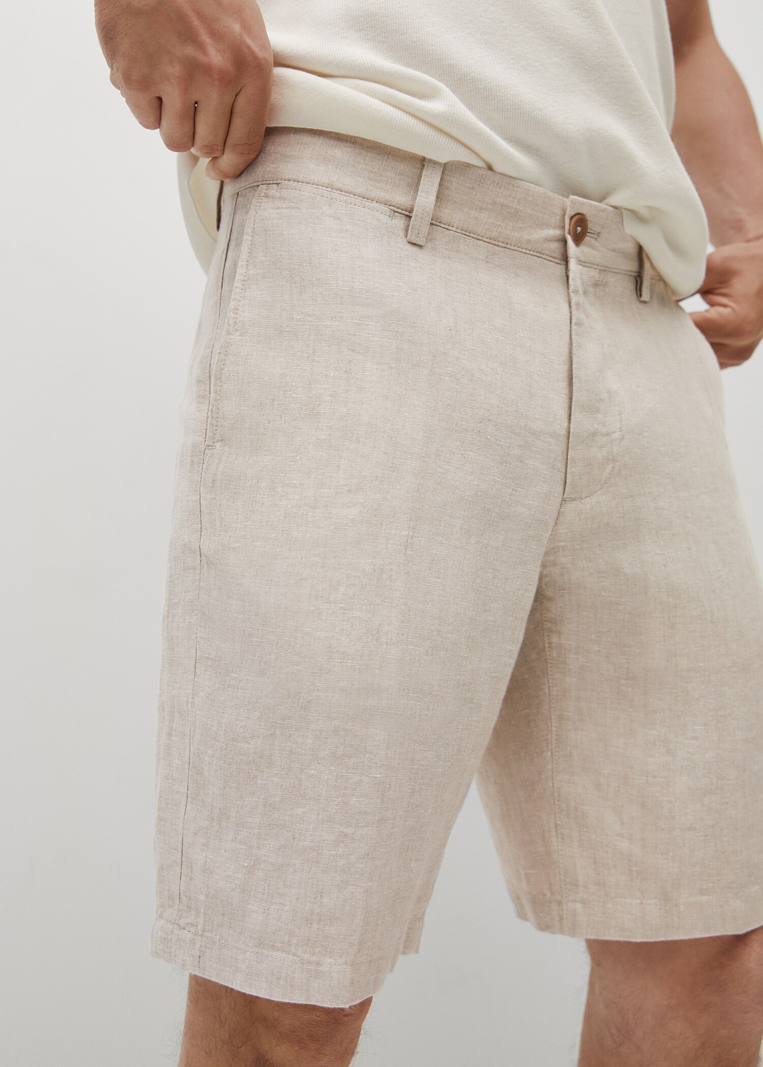 100% linen shorts - Details of the article 1