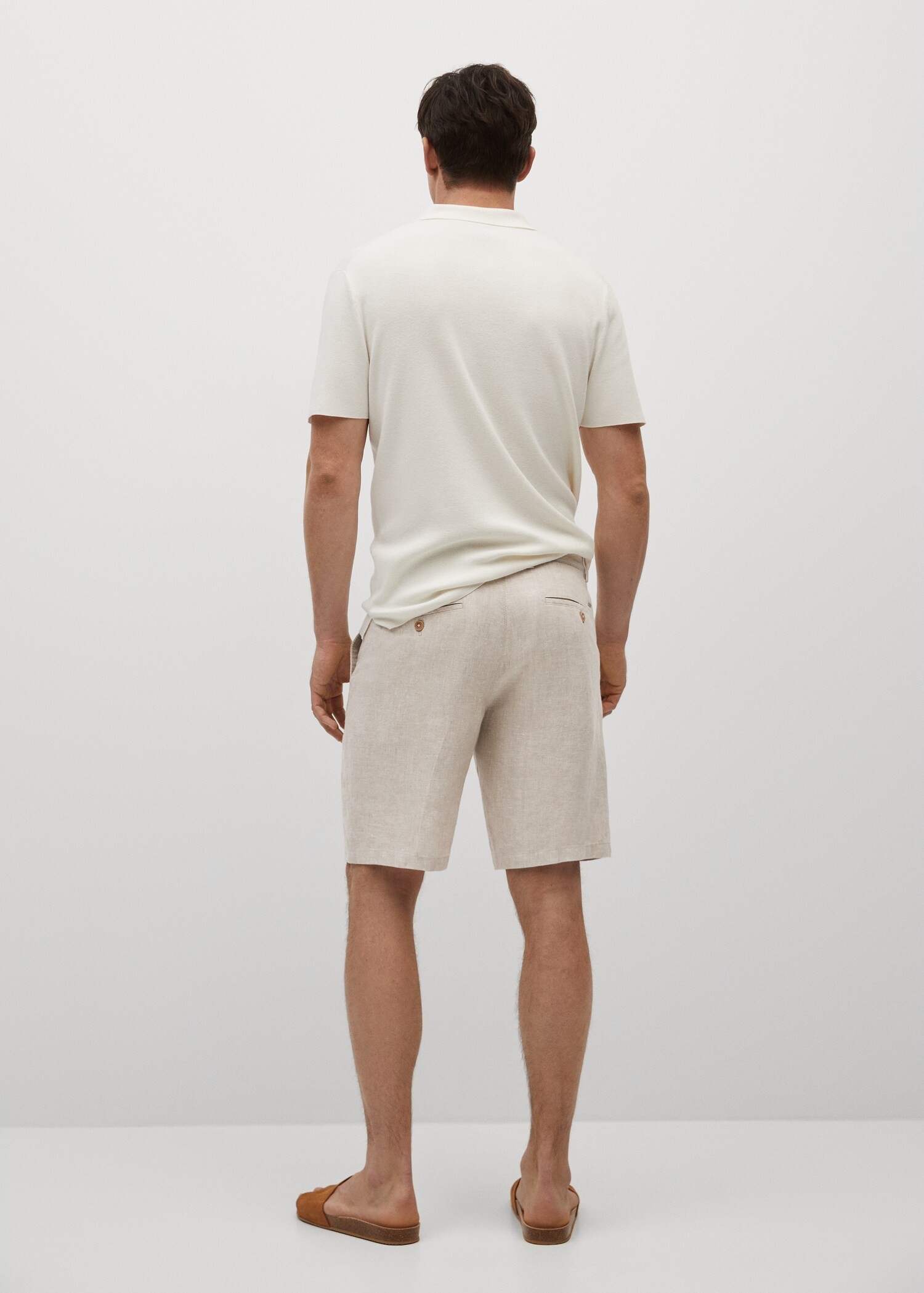 100% linen shorts - Reverse of the article