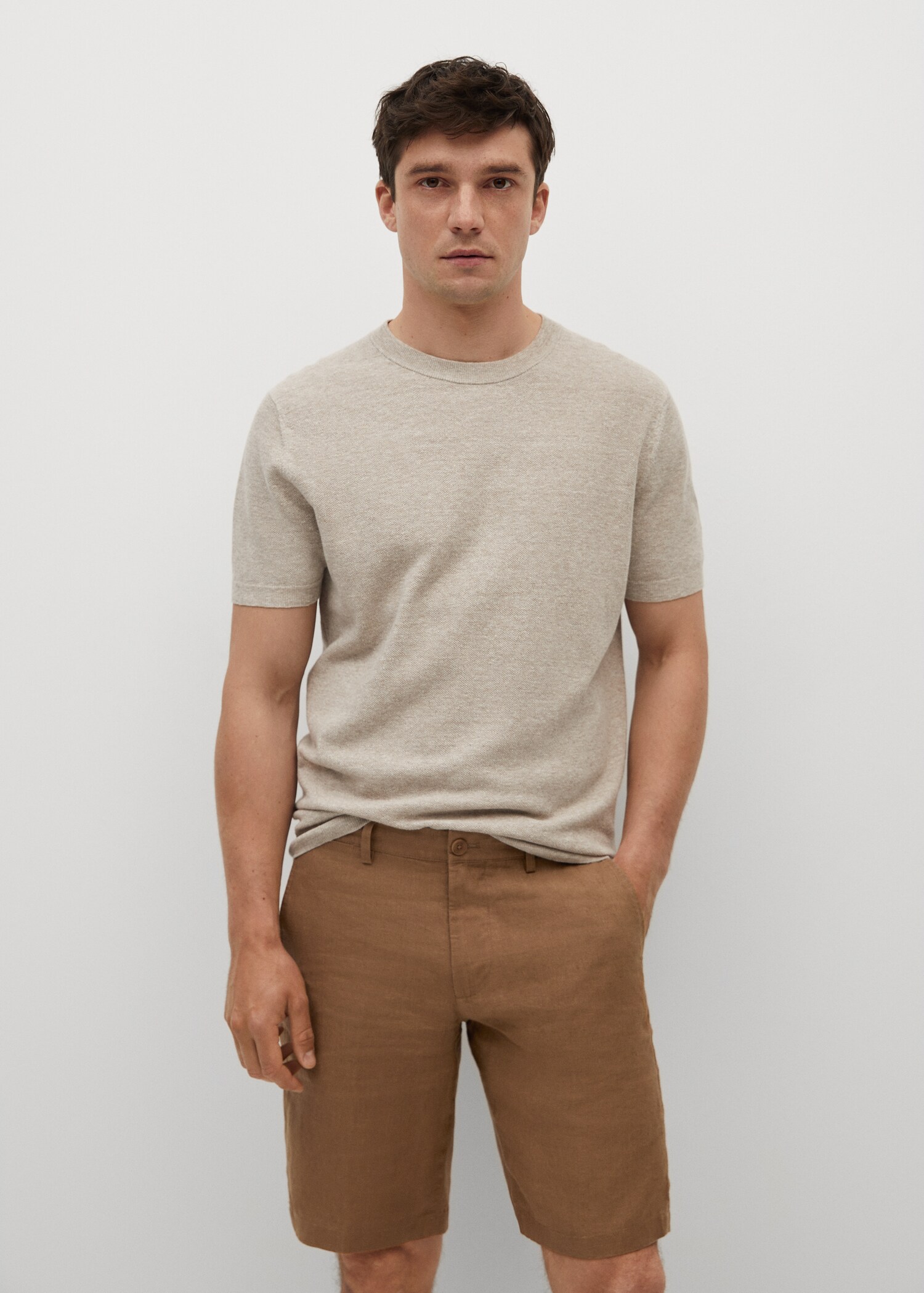100% linen shorts - Medium plane