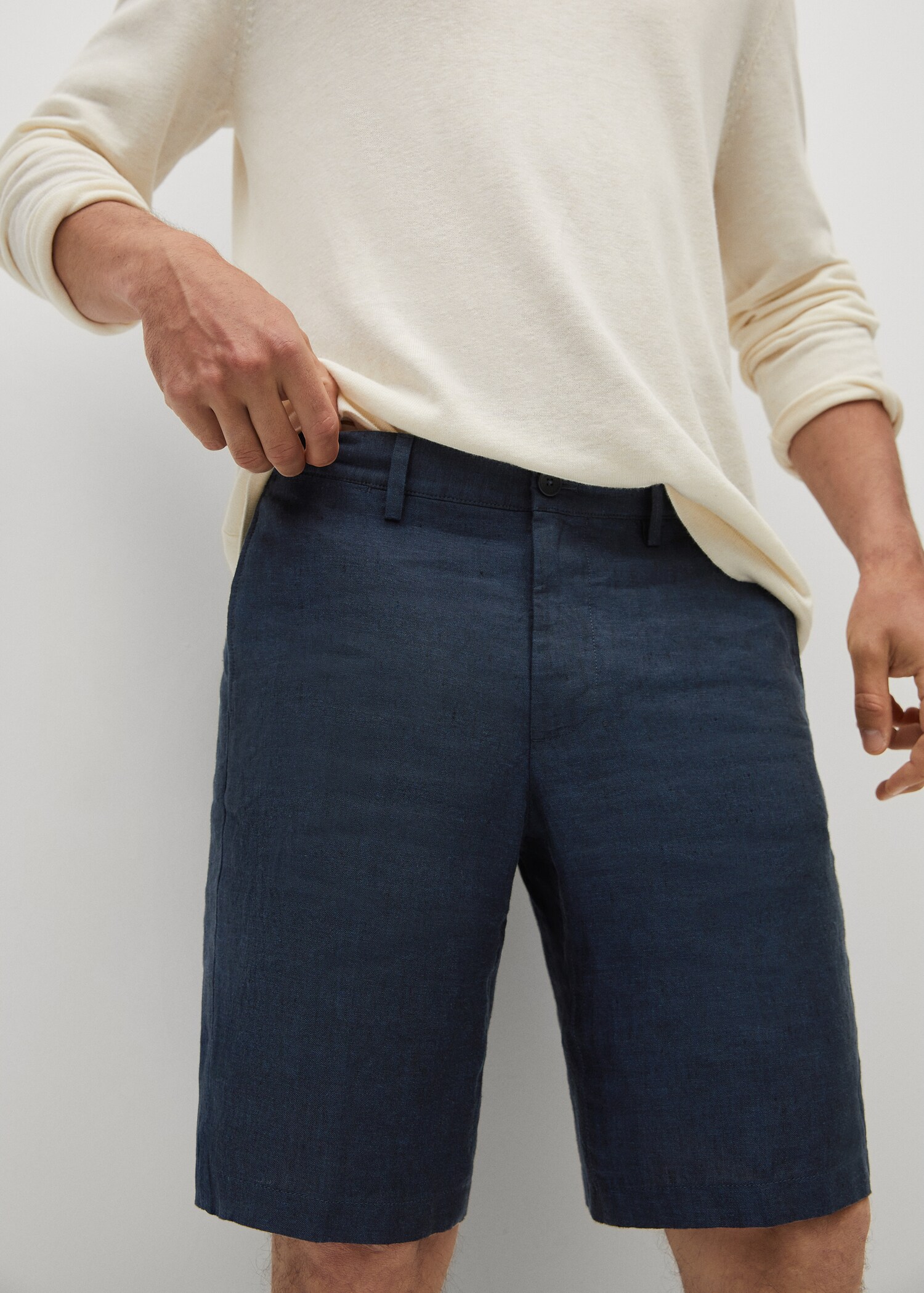 100% linen shorts - Details of the article 1